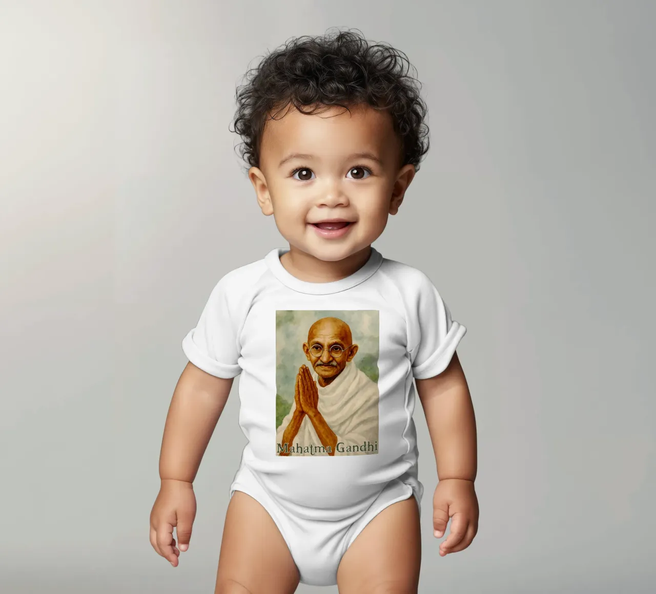 Mahatma Gandhi Übermalen Vorstellen Umgestalten Kurzarm Babybody von MOKAIYA