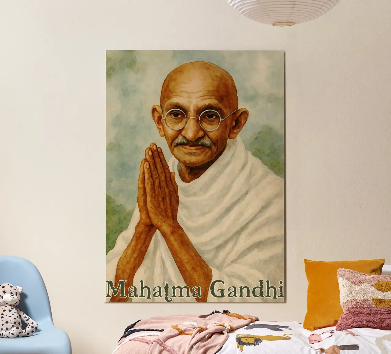 Mahatma Gandhi Übermalen Vorstellen Umgestalten Hahnemühle von MOKAIYA