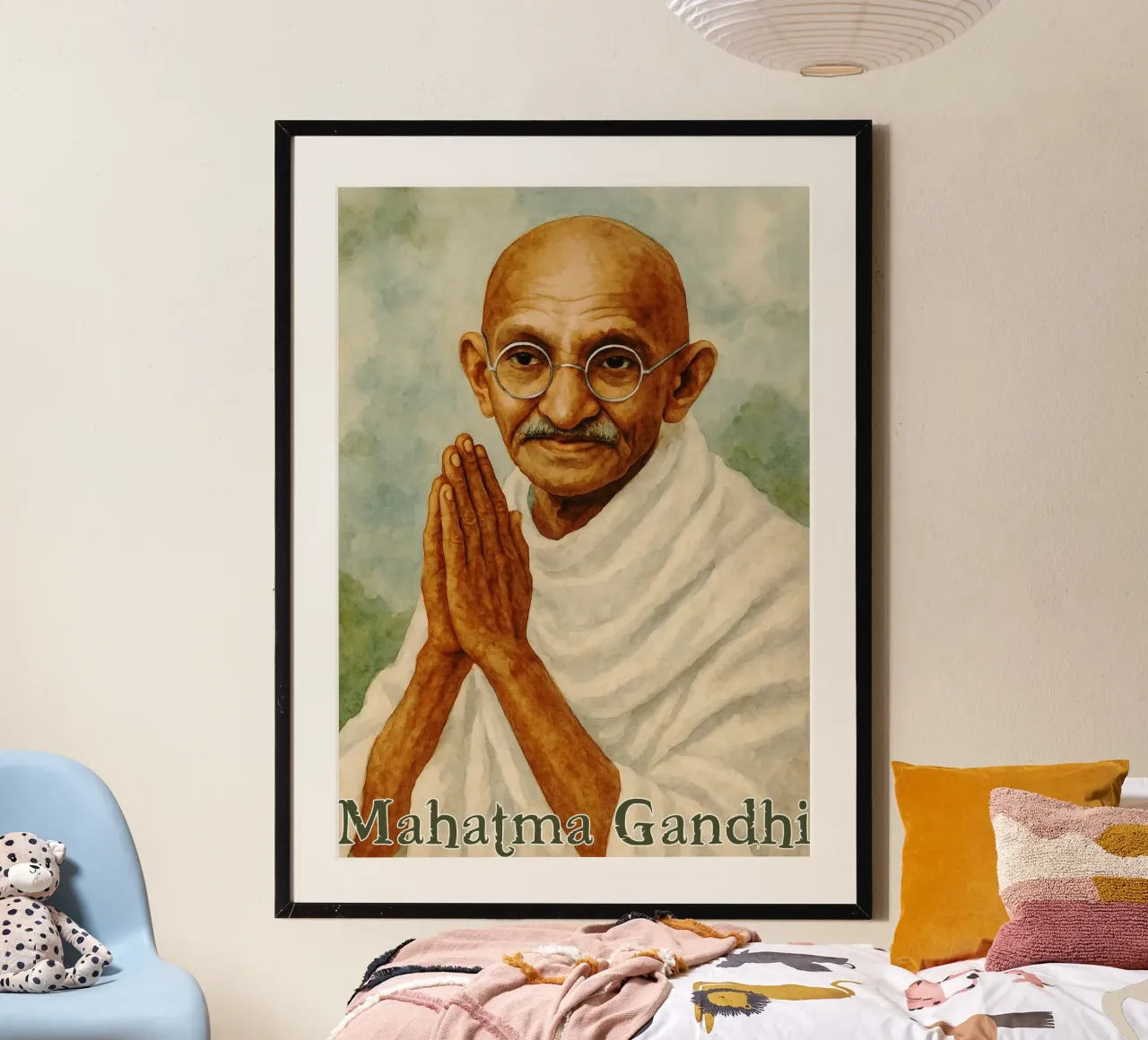 Mahatma Gandhi Übermalen Vorstellen Umgestalten Hahnemühle von MOKAIYA