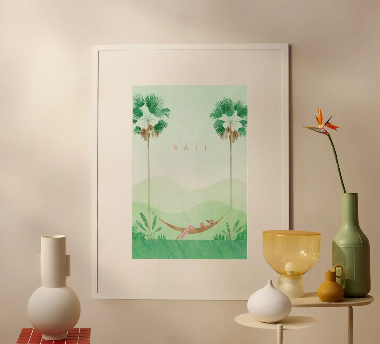 Bali poster con telaio in legno da Henry Rivers