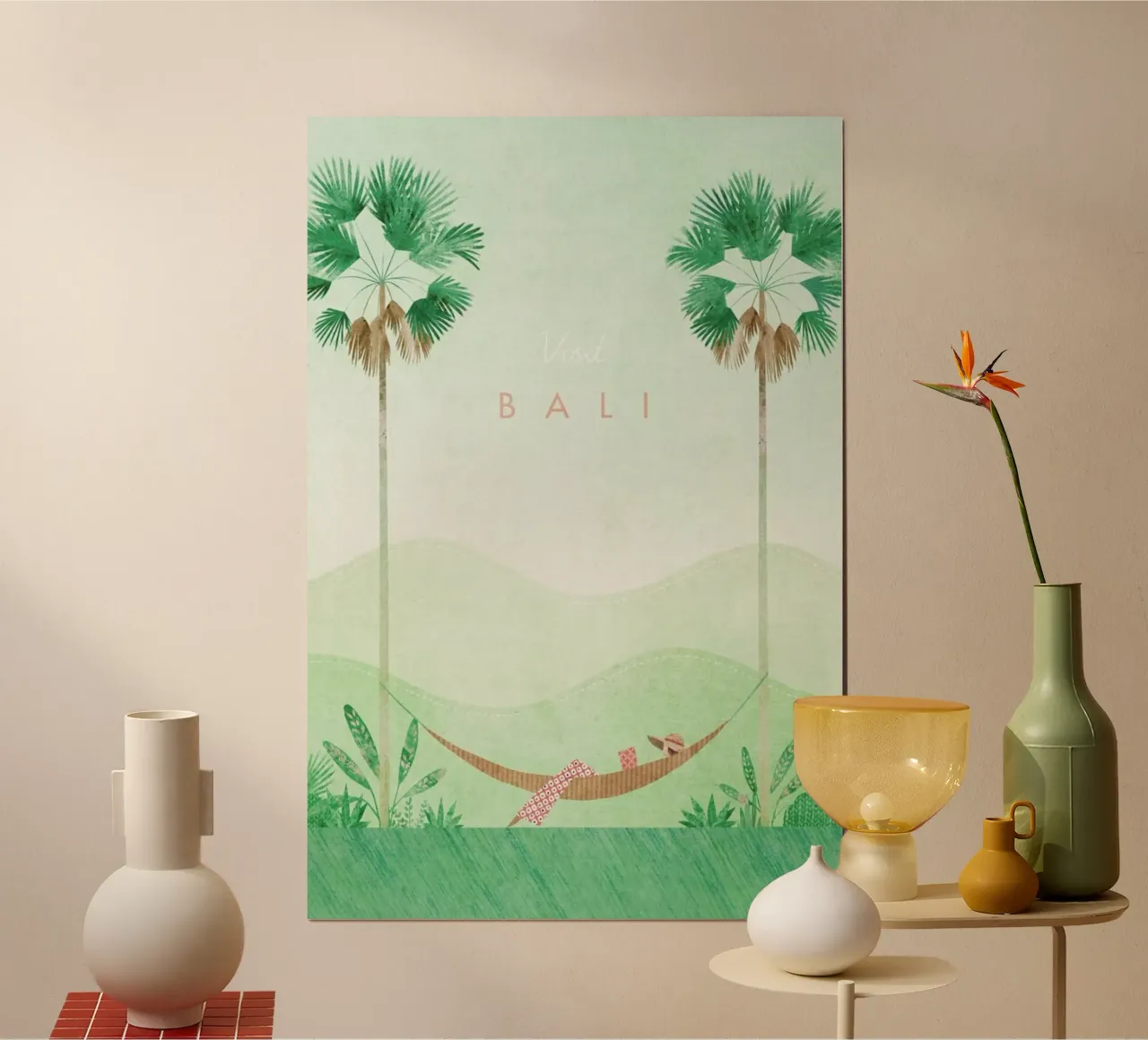 Bali poster con telaio in legno da Henry Rivers