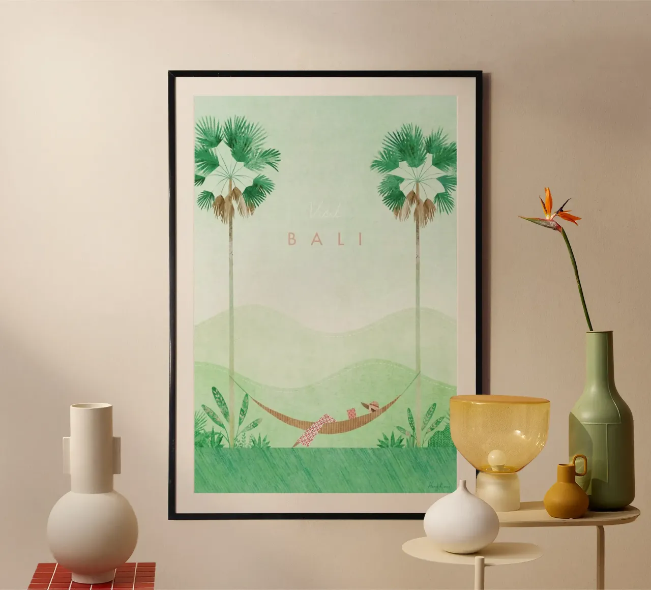 Bali poster con telaio in legno da Henry Rivers