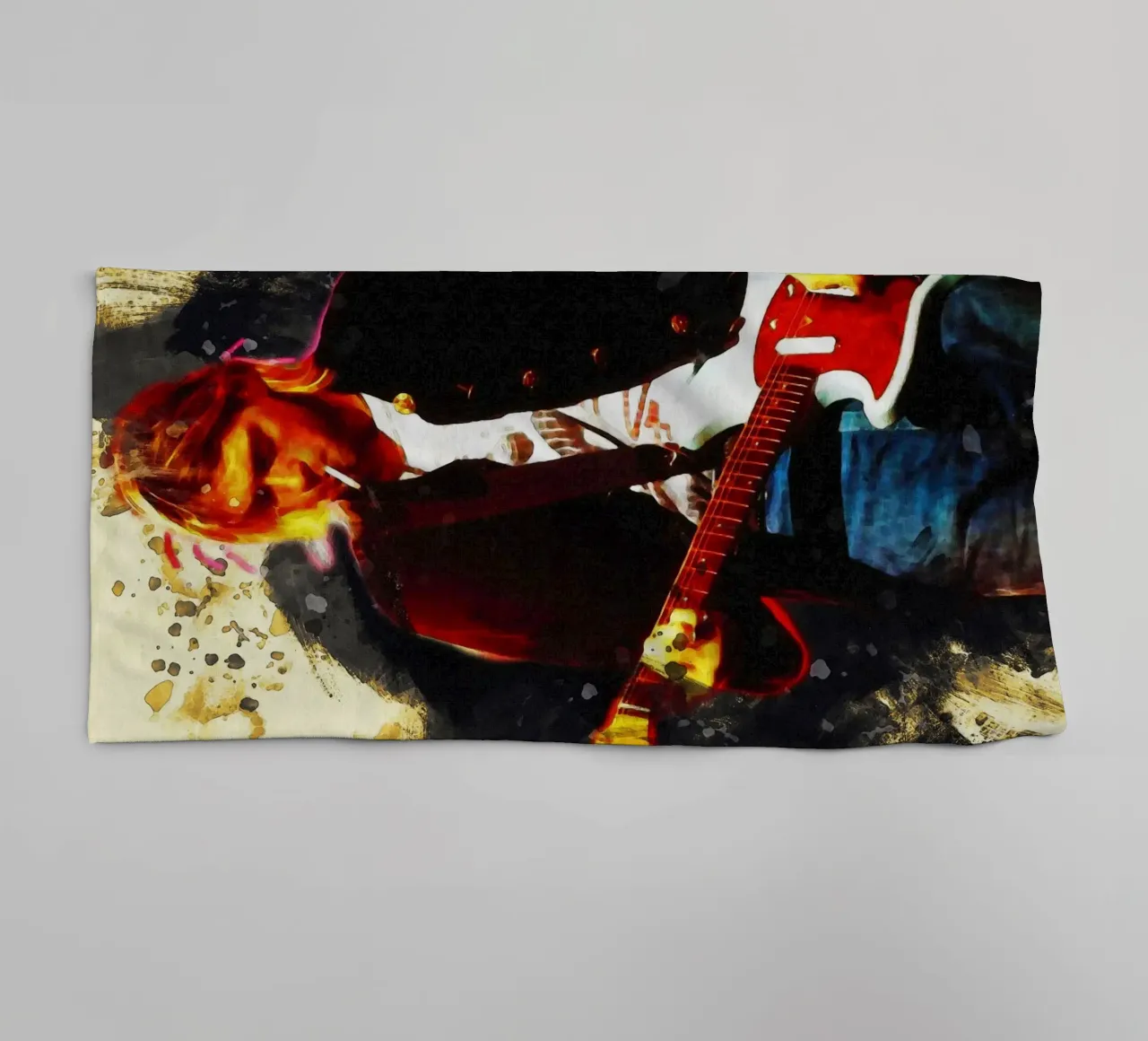 Smudge Kurt Cobain Live & Loud Handtuch von Gunawan Rb