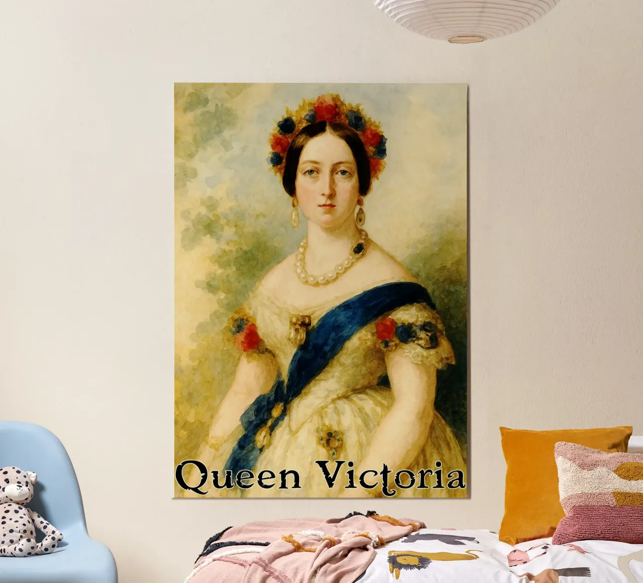 Koningin Victoria herschilderen verbeelding hertekenen poster met kunststof frame van MOKAIYA