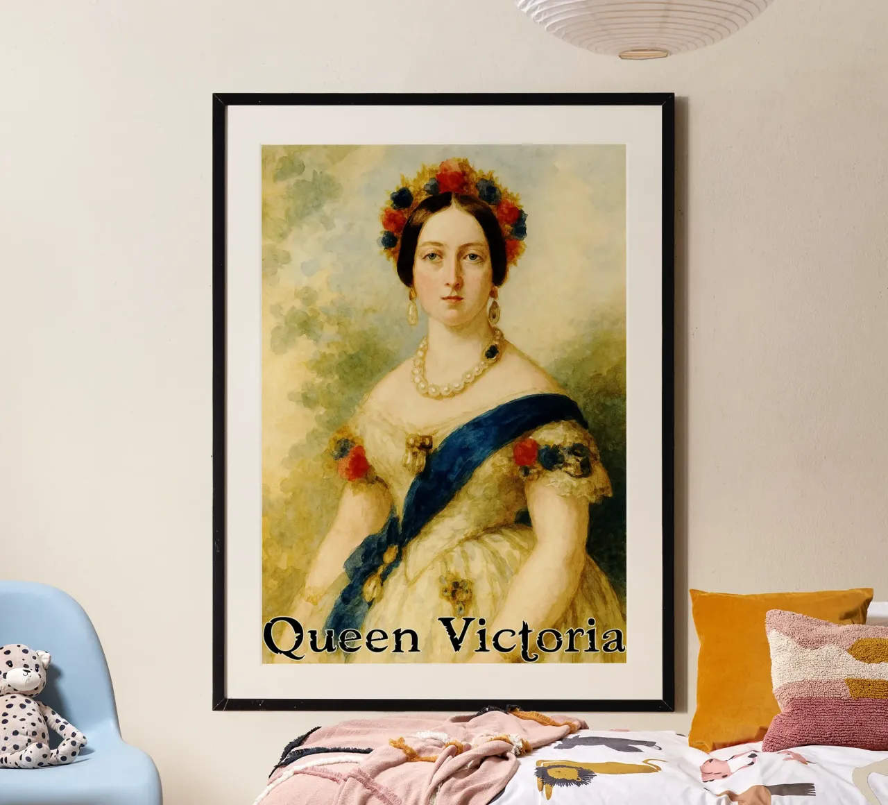 Koningin Victoria herschilderen verbeelding hertekenen poster met kunststof frame van MOKAIYA