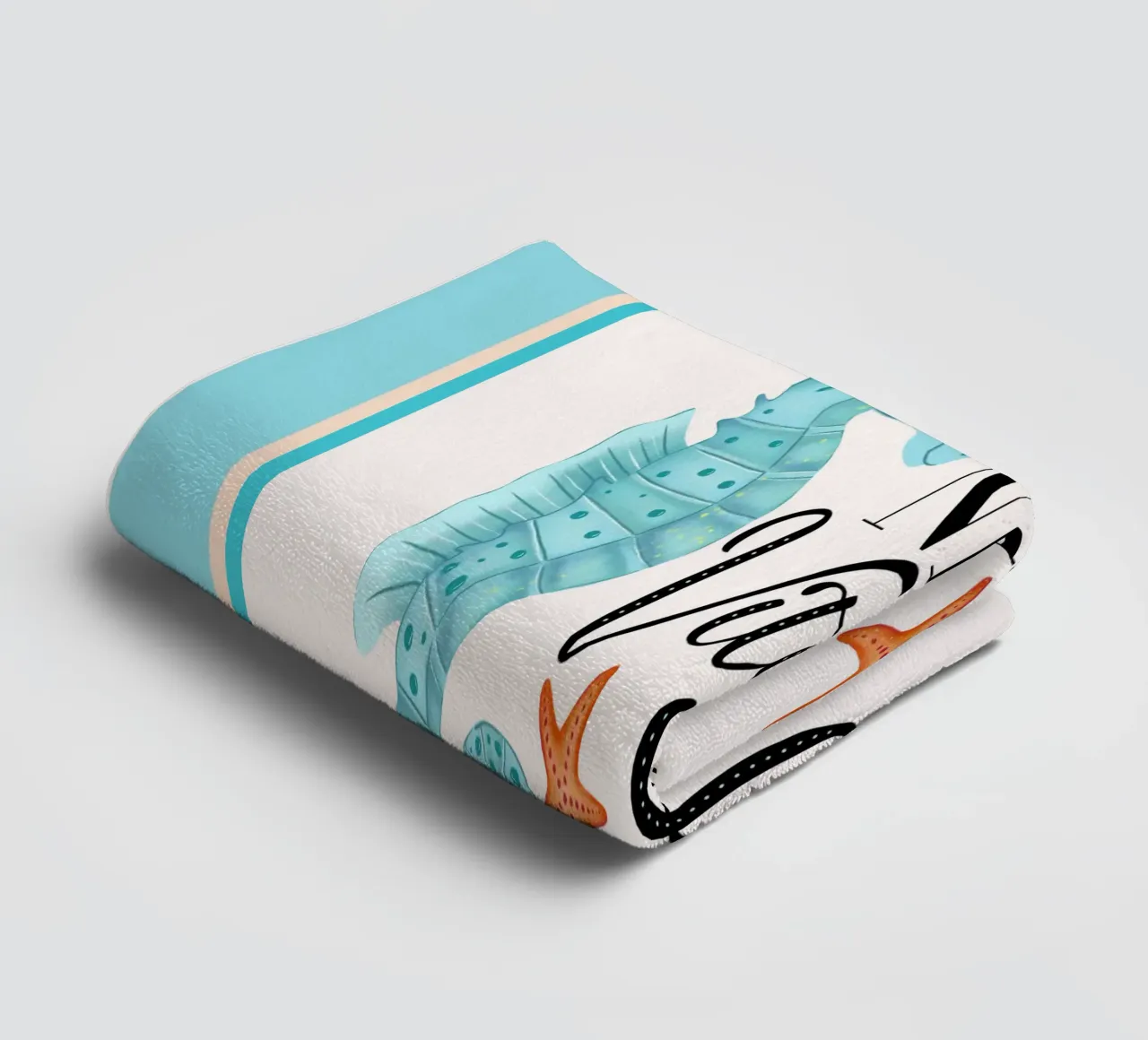 Ik heb vitamine zee nodig. Zeepaardjes, zeesterren en reislust badhanddoek van CalliLetters