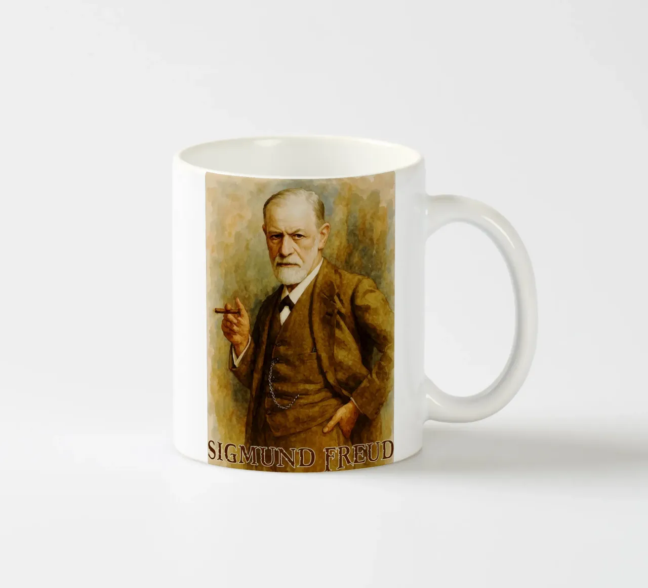 Sigmund Freud Repainting Imagination Redrawing ceramic mug by MOKAIYA