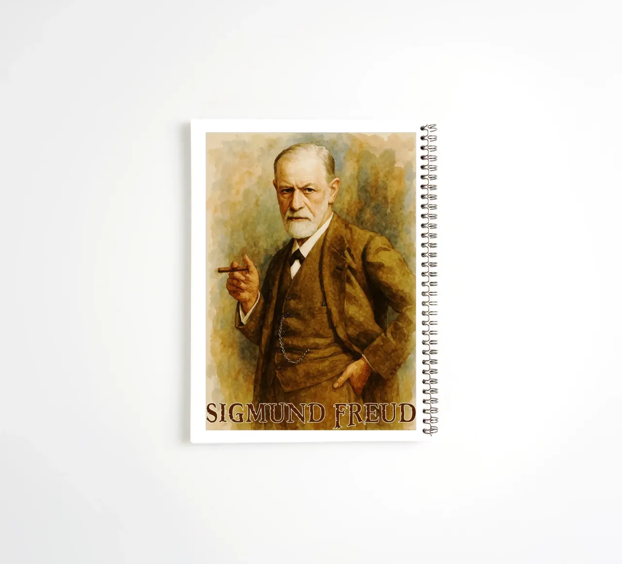 Sigmund Freud Repainting Imagination Redrawing spiral notebook by MOKAIYA
