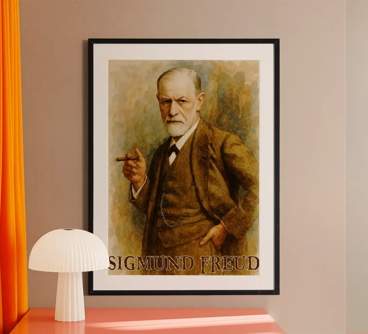Sigmund Freud Repeindre Imagination Redessiner poster avec cadre en plastique de MOKAIYA