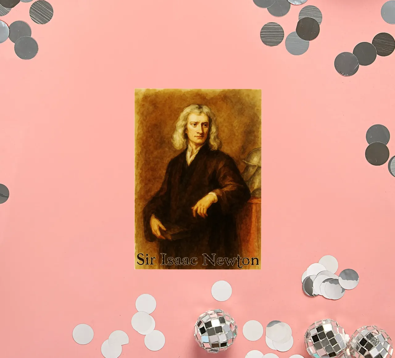 Sir Isaac Newton Repeindre Imagination Redessiner autocollant de MOKAIYA
