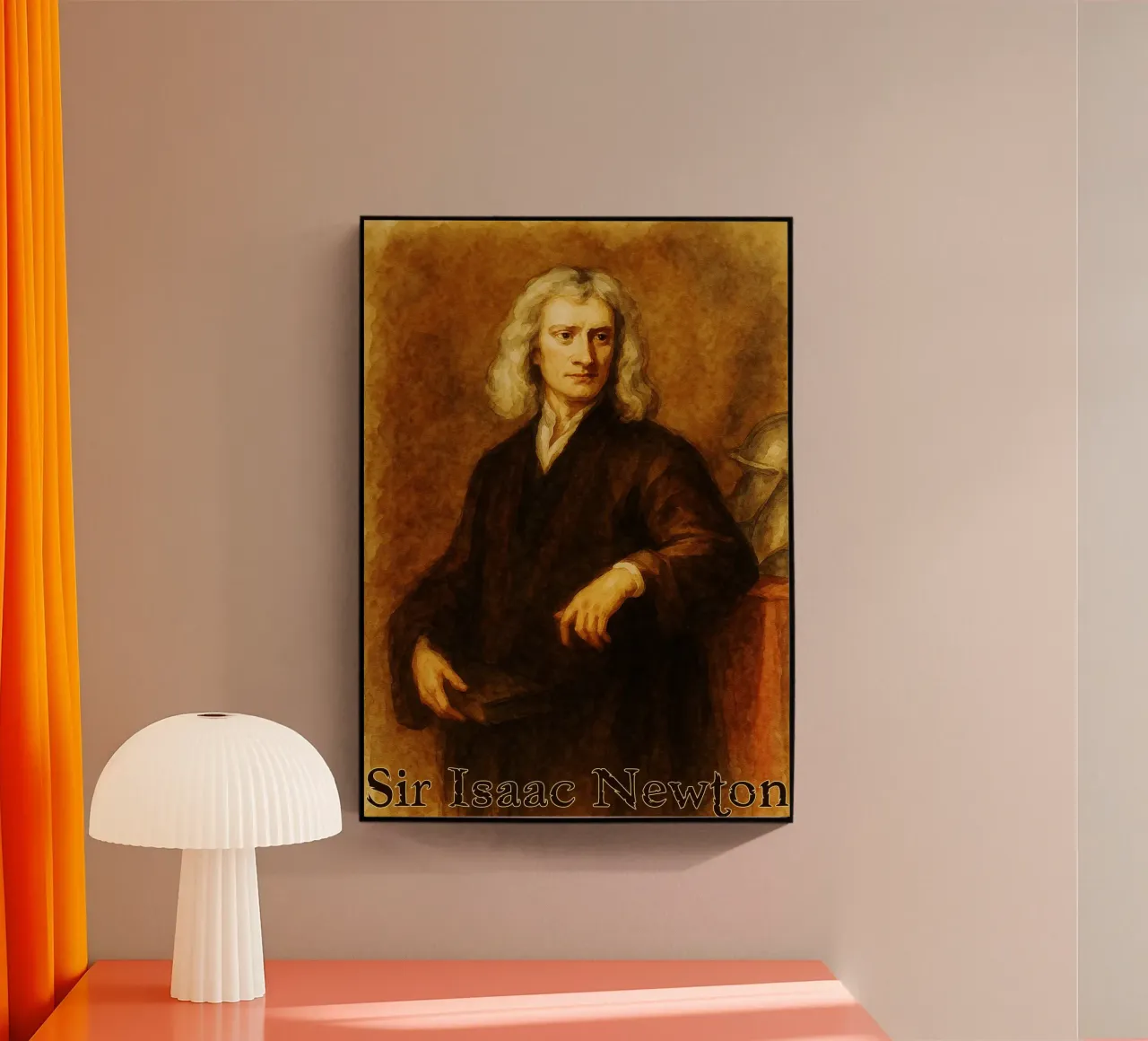 Sir Isaac Newton Repeindre Imagination Redessiner plexiglas de MOKAIYA