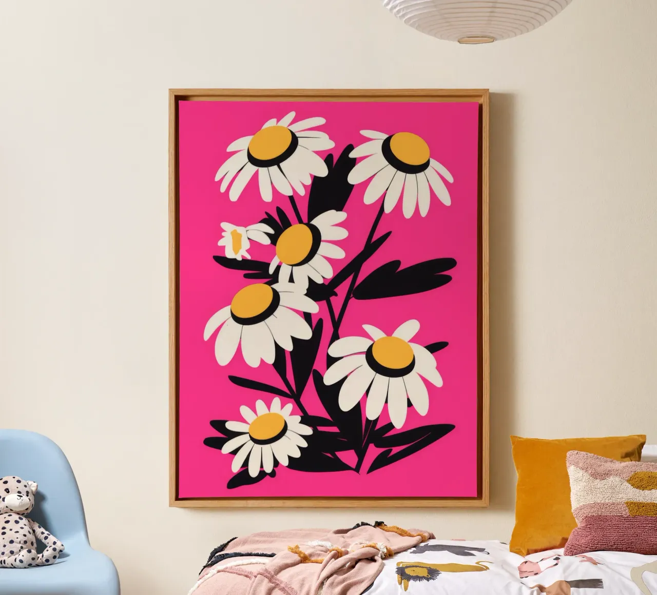Daisy Bloom Symfonie canvas met Baklijst van Fine Sanctuary