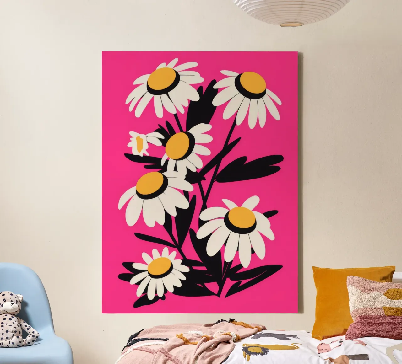 Daisy Bloom Symfonie canvas met Baklijst van Fine Sanctuary