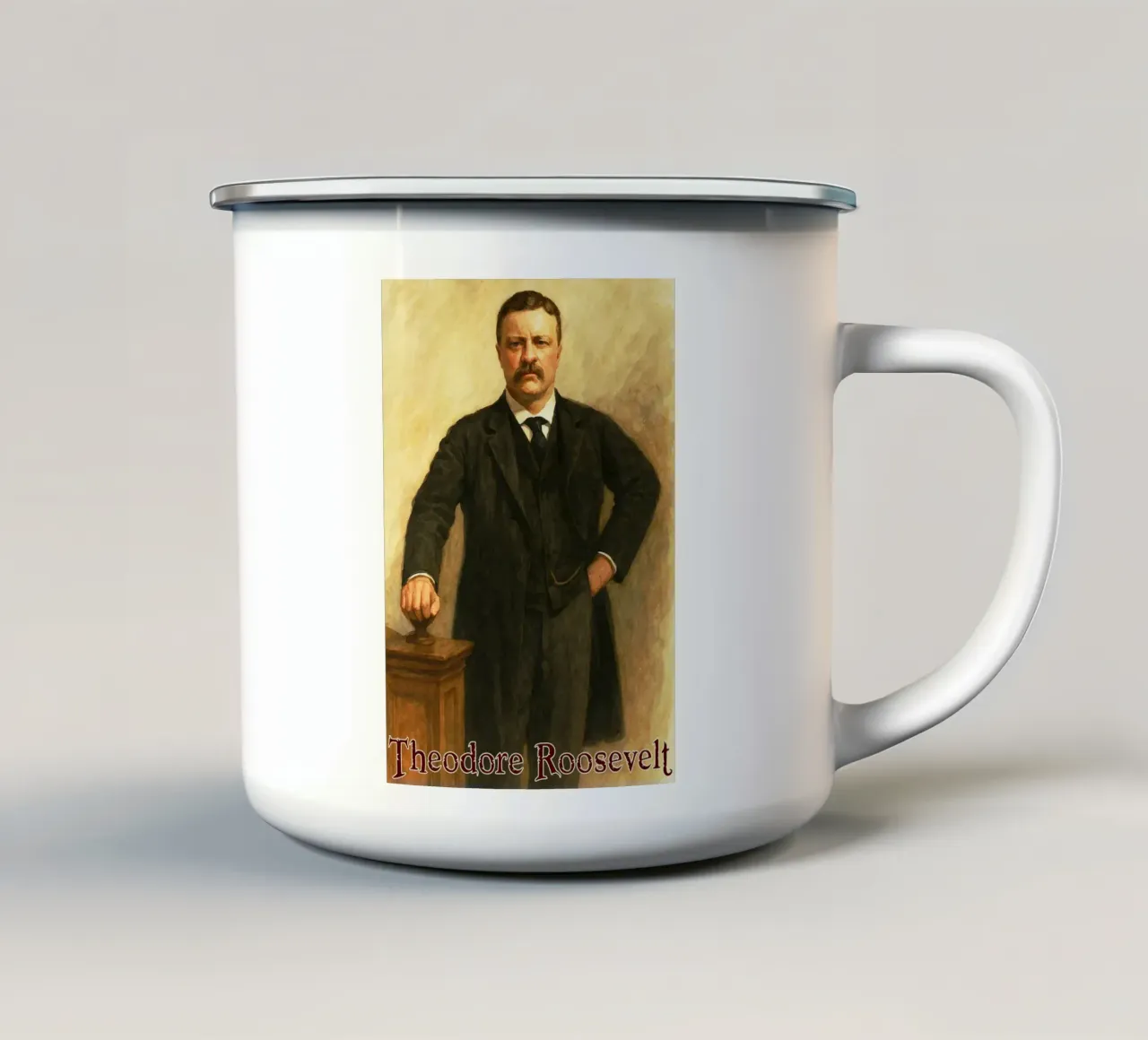 Theodore Roosevelt Riparare l'immaginazione Ridisegnare tazza in smalto da MOKAIYA