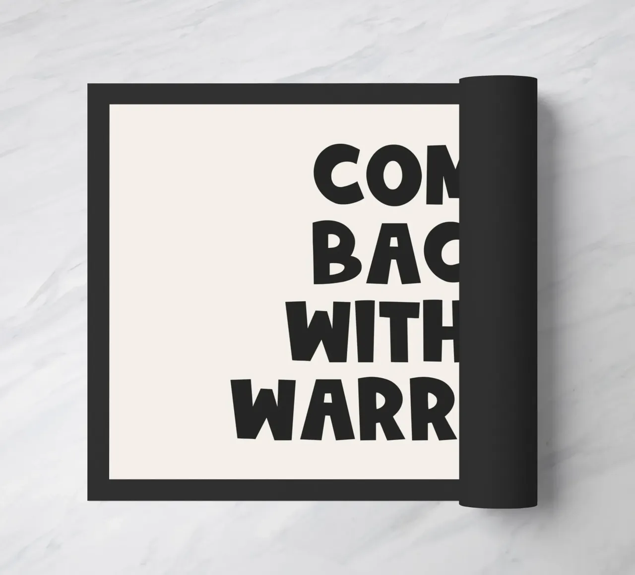 Come Back With A Warrant Quote (Tono nero) zerbino da Paigaam Studio