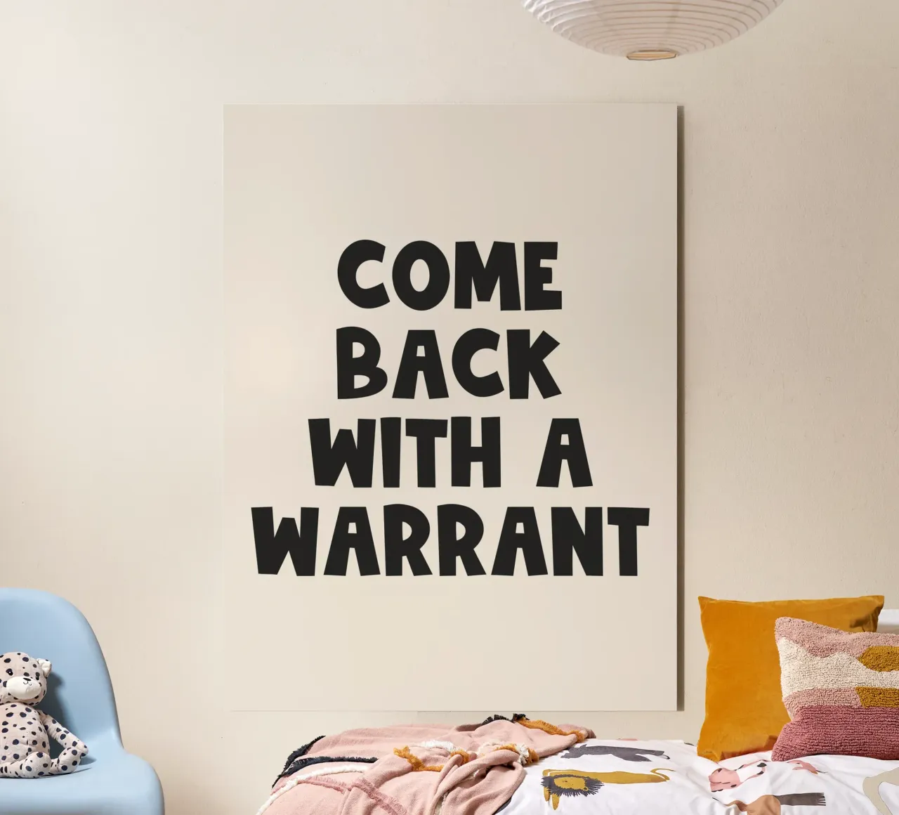 Come Back With A Warrant Quote (Tono nero) alluminio dibond da Paigaam Studio