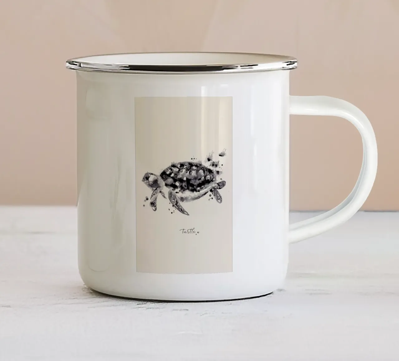 Ink Turtle tazza in smalto da Flora & Fauna