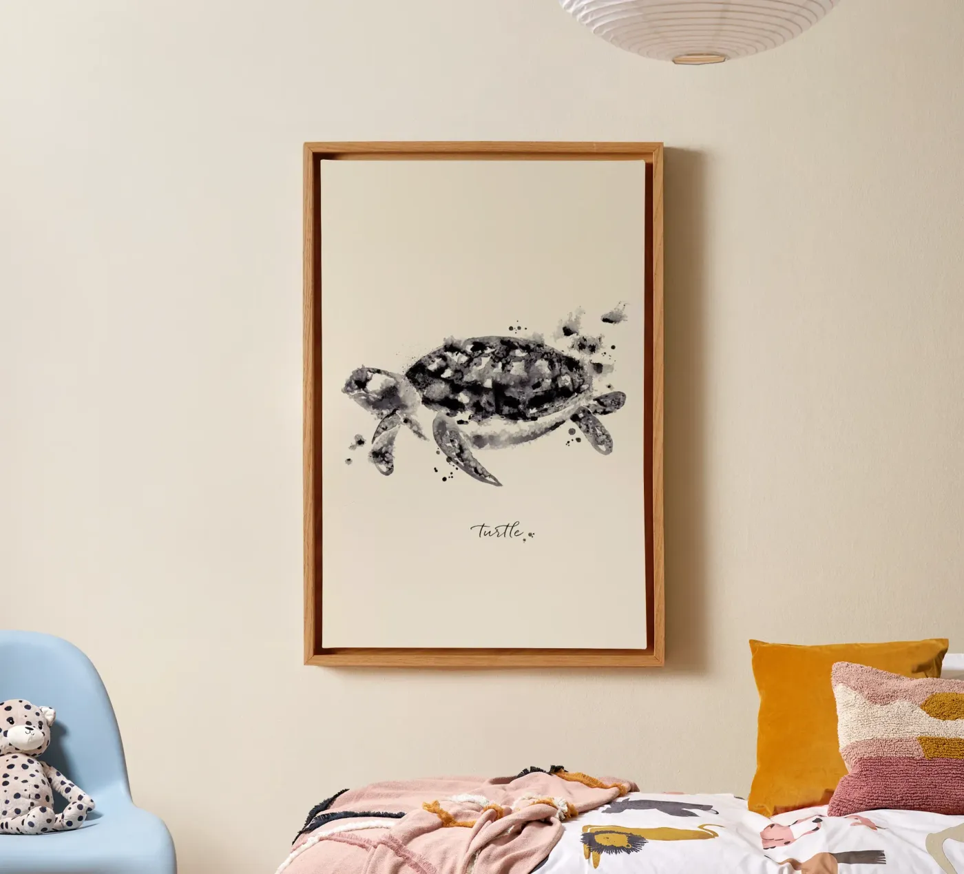 Ink Turtle canvas van Flora & Fauna