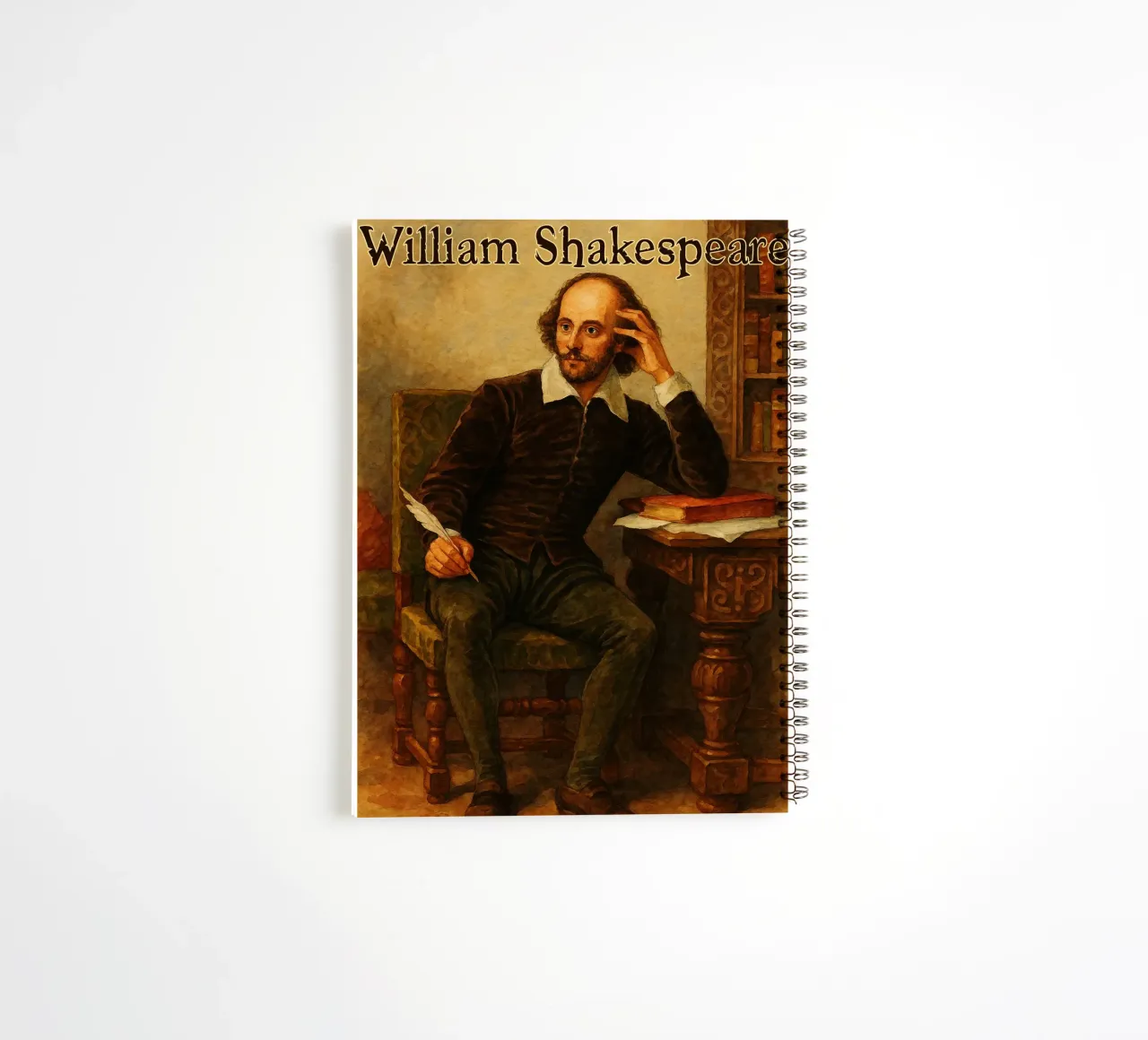 William Shakespeare Repainting Imagination Redrawing spiral notebook by MOKAIYA