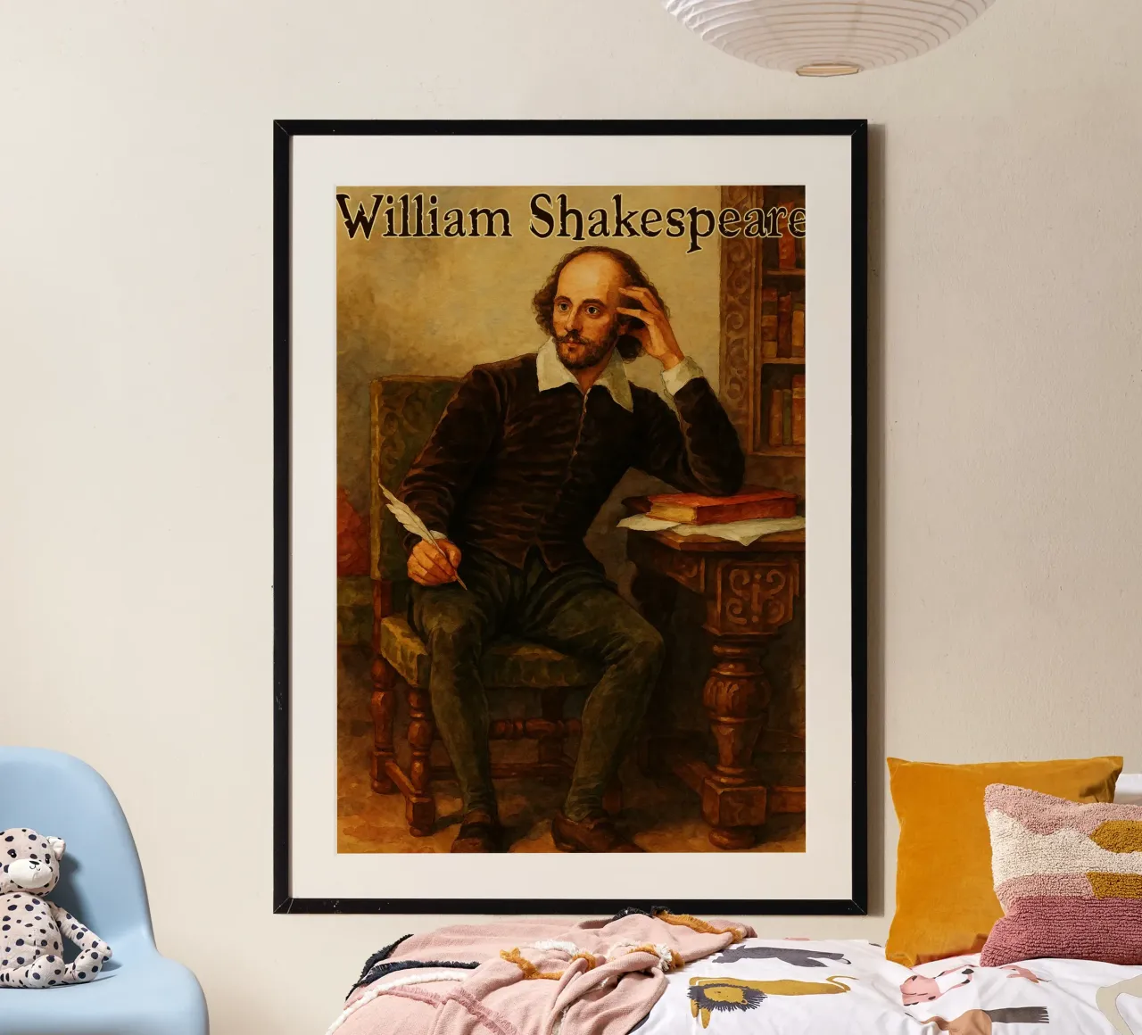 William Shakespeare Repintar Imaginar Redibujar poster con marco de plástico de MOKAIYA
