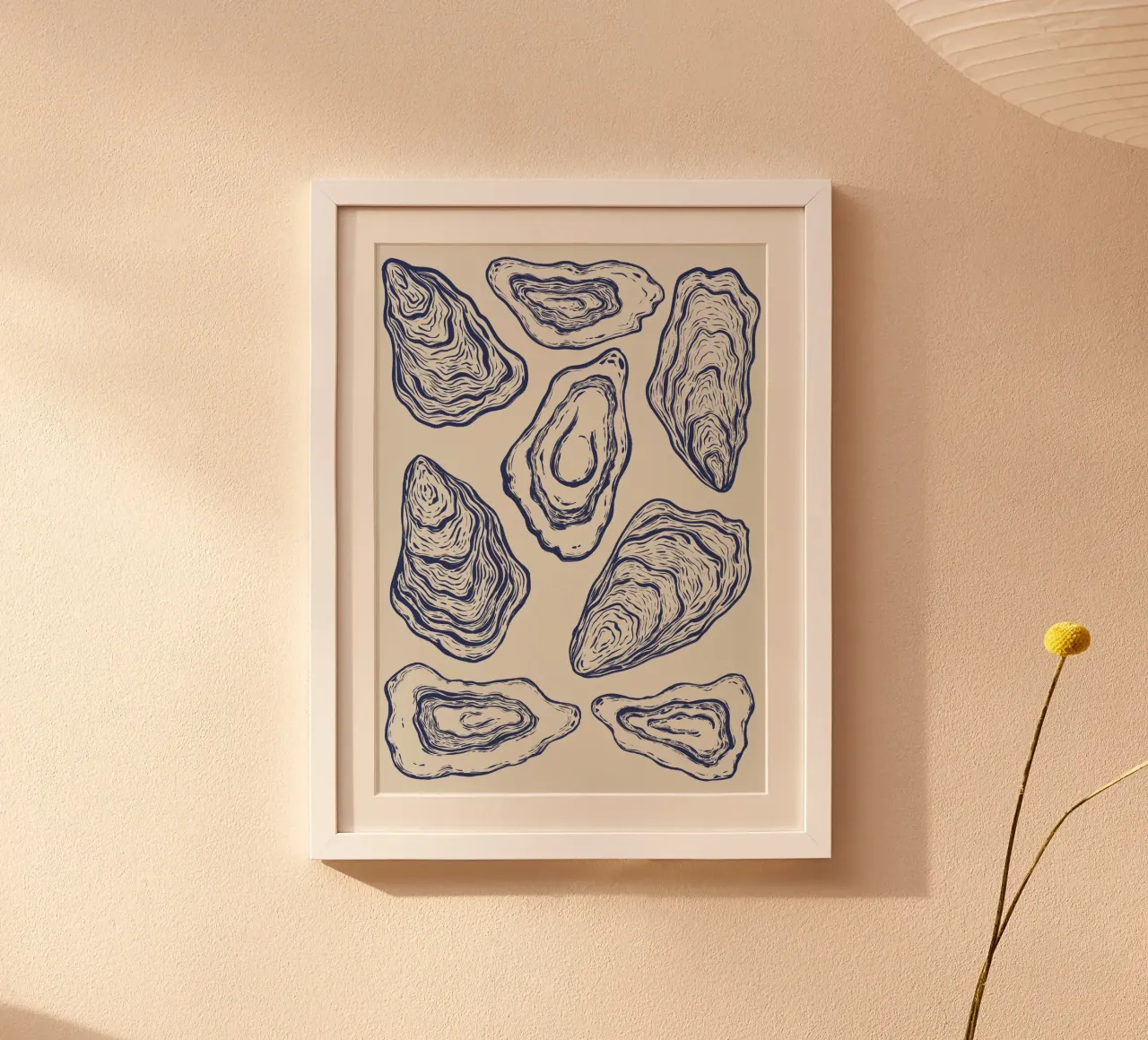 Illustrazione Oyster n°02 poster con telaio in legno da Sixmai