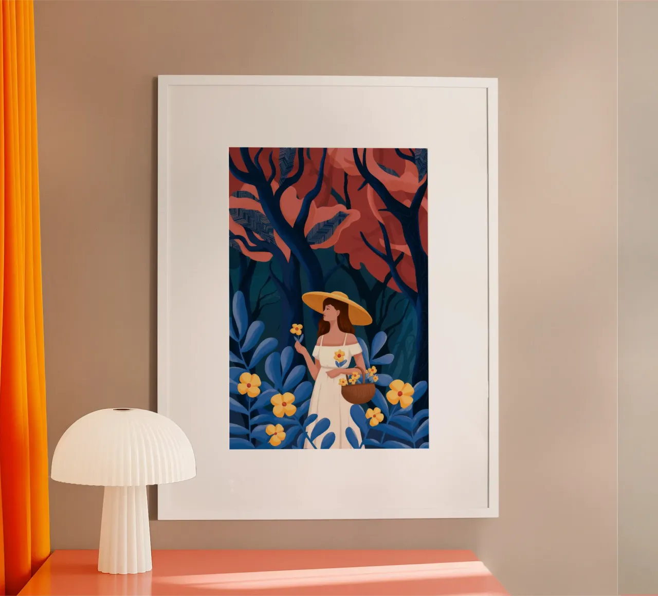 Viaggio nella foresta mistica poster con telaio in legno da Fine Sanctuary