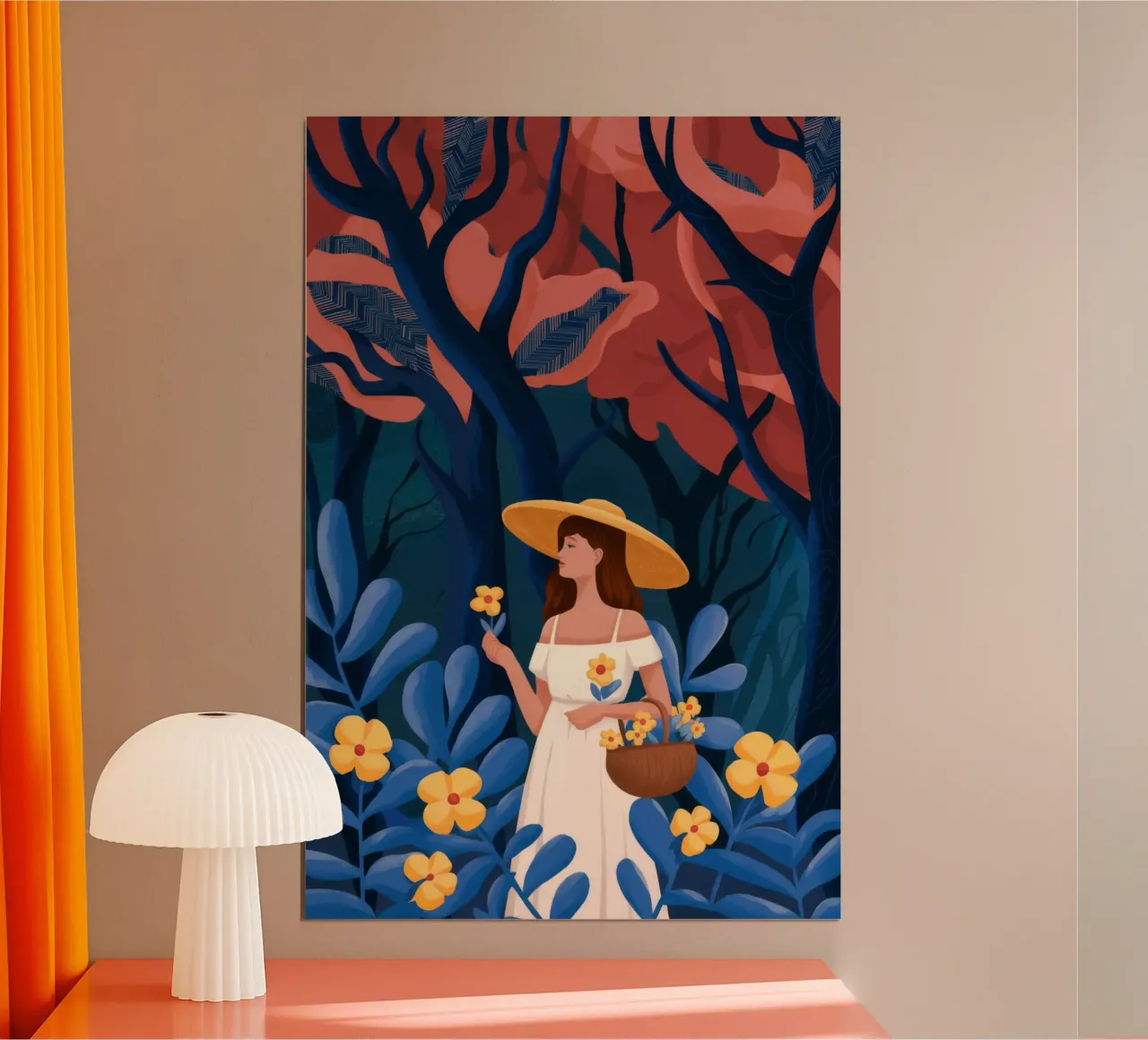 Viaggio nella foresta mistica poster con telaio in legno da Fine Sanctuary