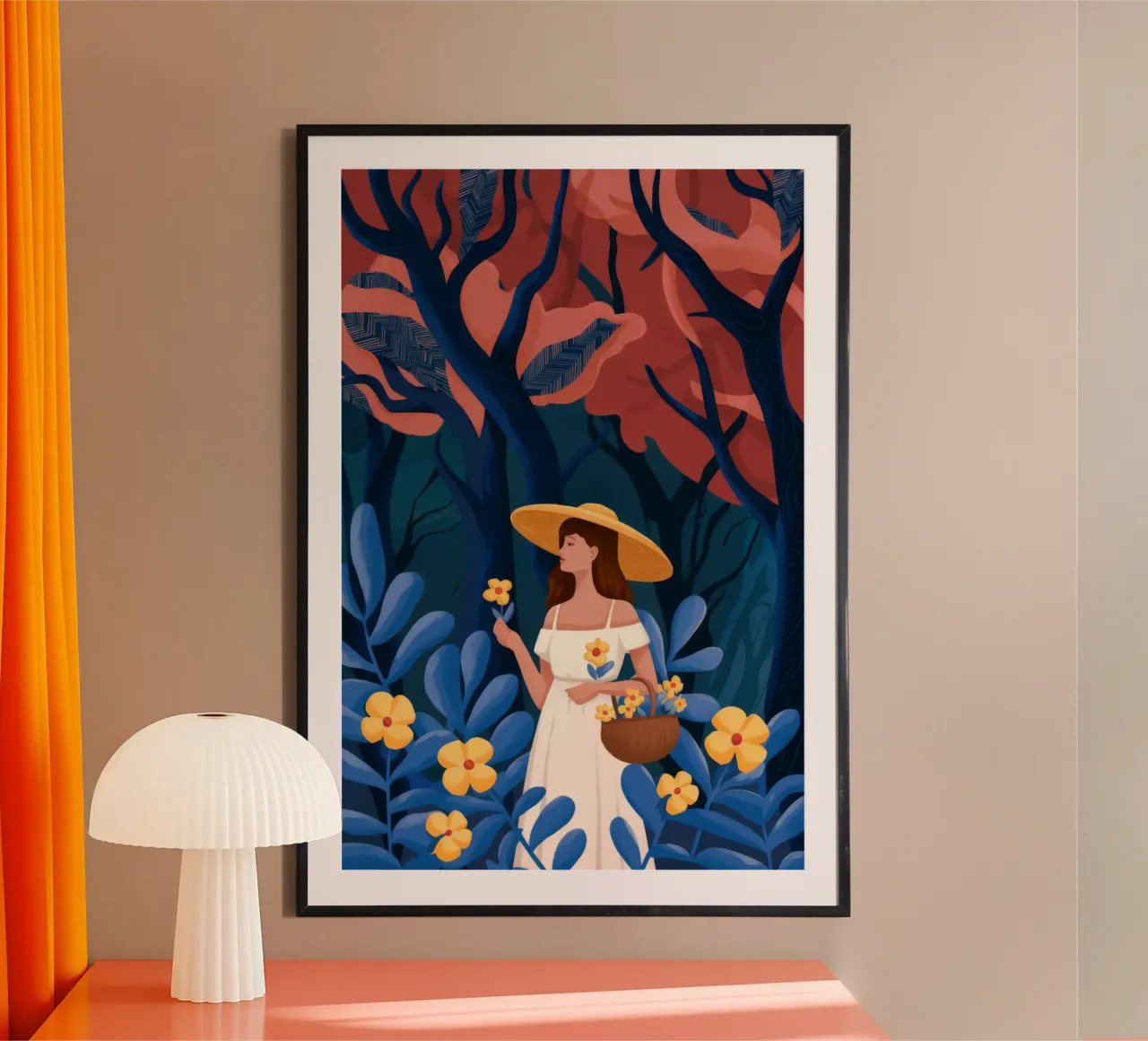 Viaggio nella foresta mistica poster con telaio in legno da Fine Sanctuary