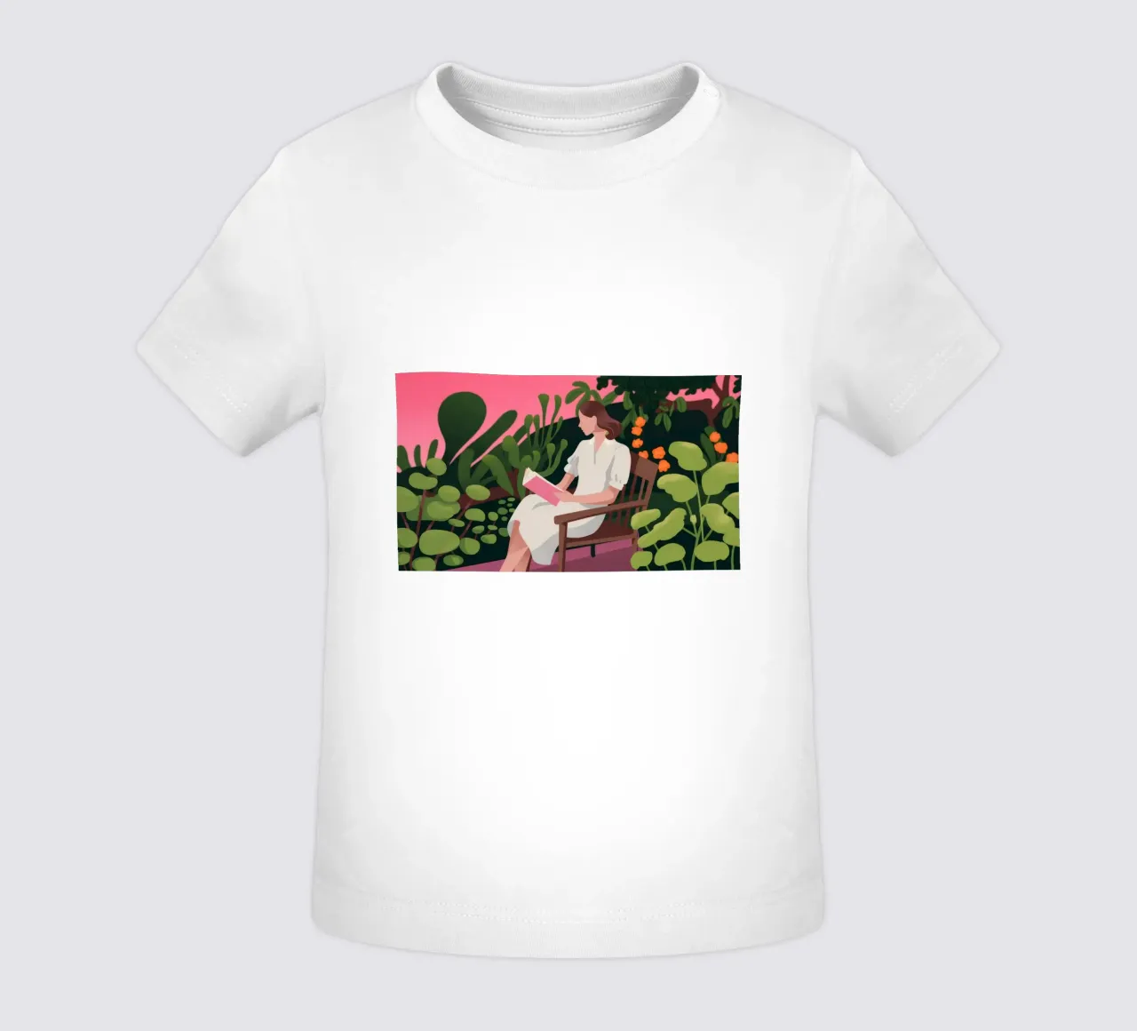 Serene Garden Reading baby t-shirt by Fine Sanctuary