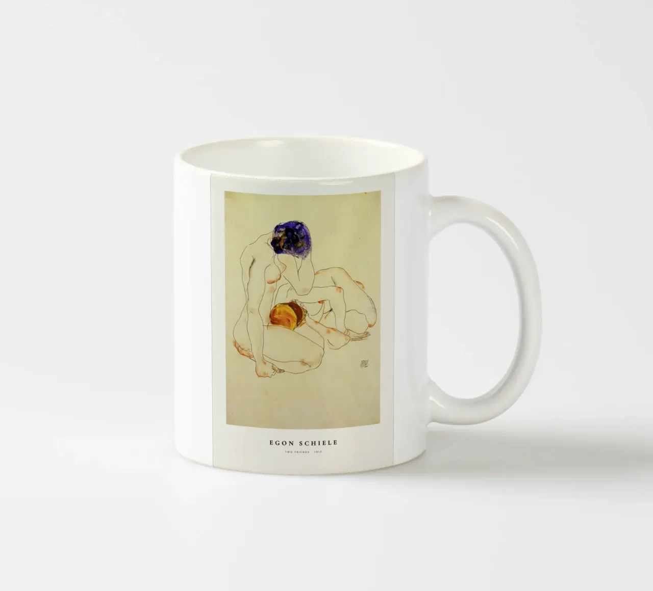 Schiele - Two Friends tazza in ceramica da ARTOTHEK