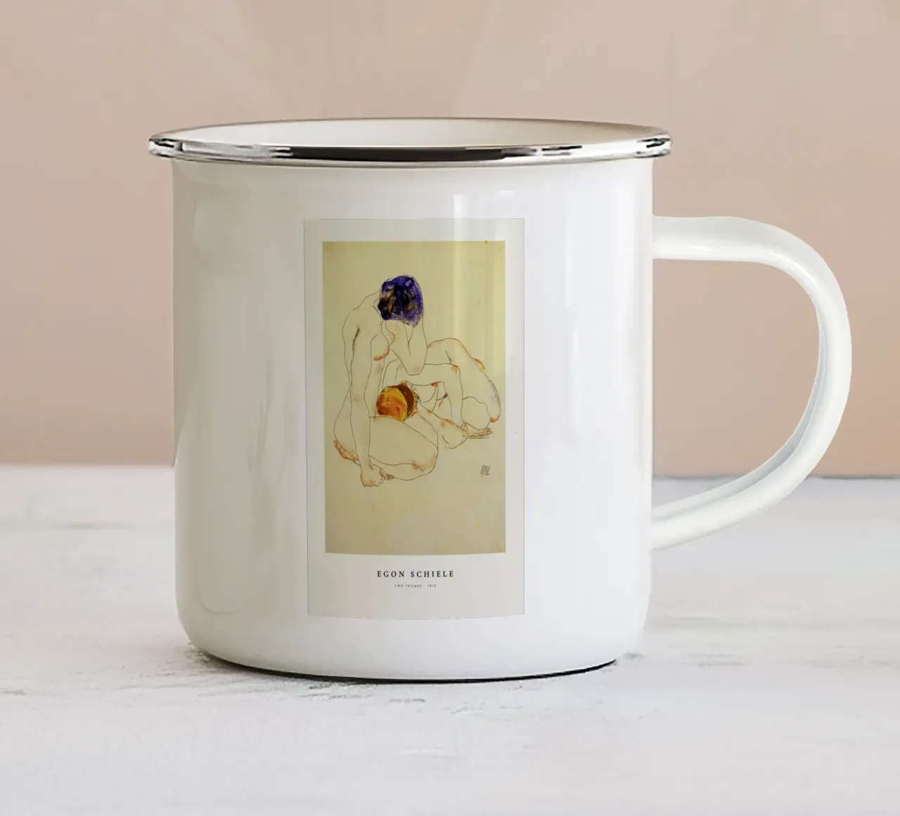 Schiele - Two Friends tazza in smalto da ARTOTHEK