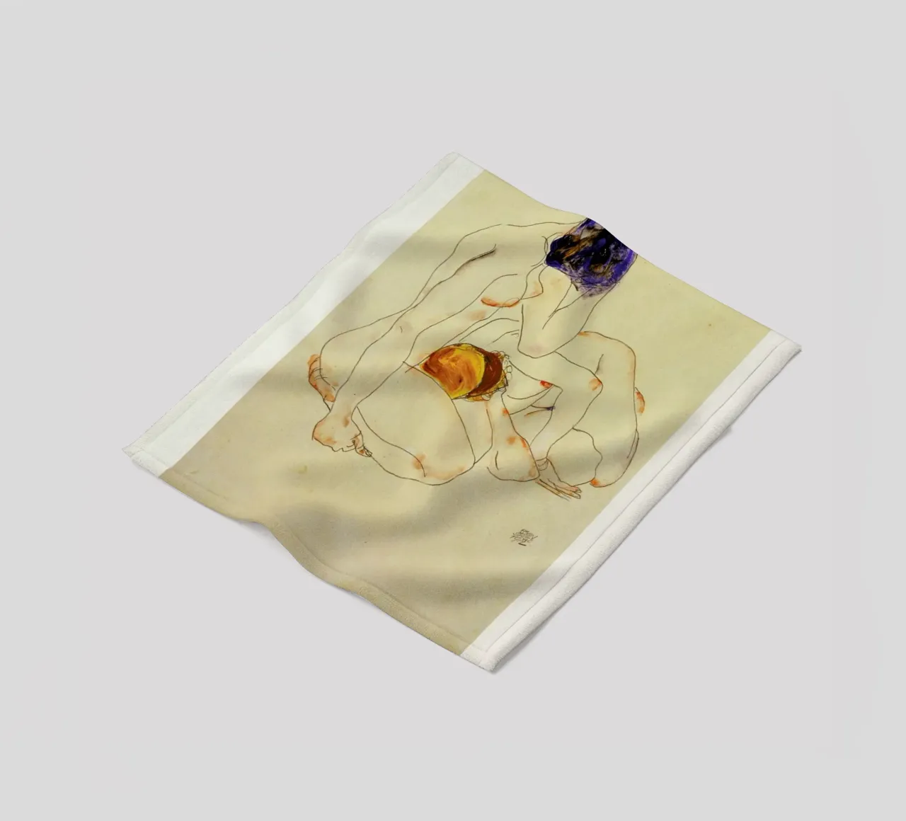 Schiele - Two Friends coperta in pile da ARTOTHEK