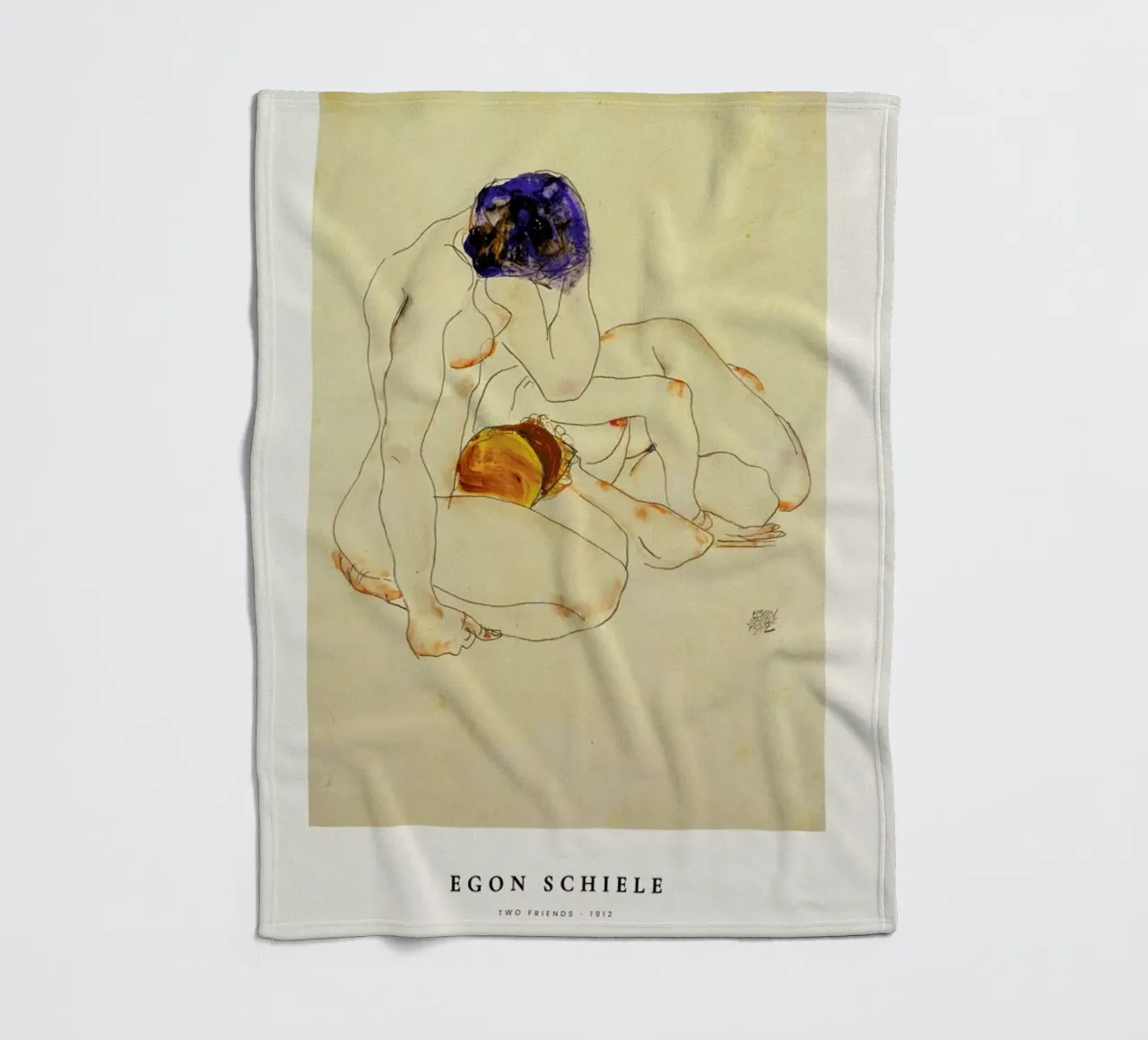 Schiele - Two Friends coperta in pile da ARTOTHEK