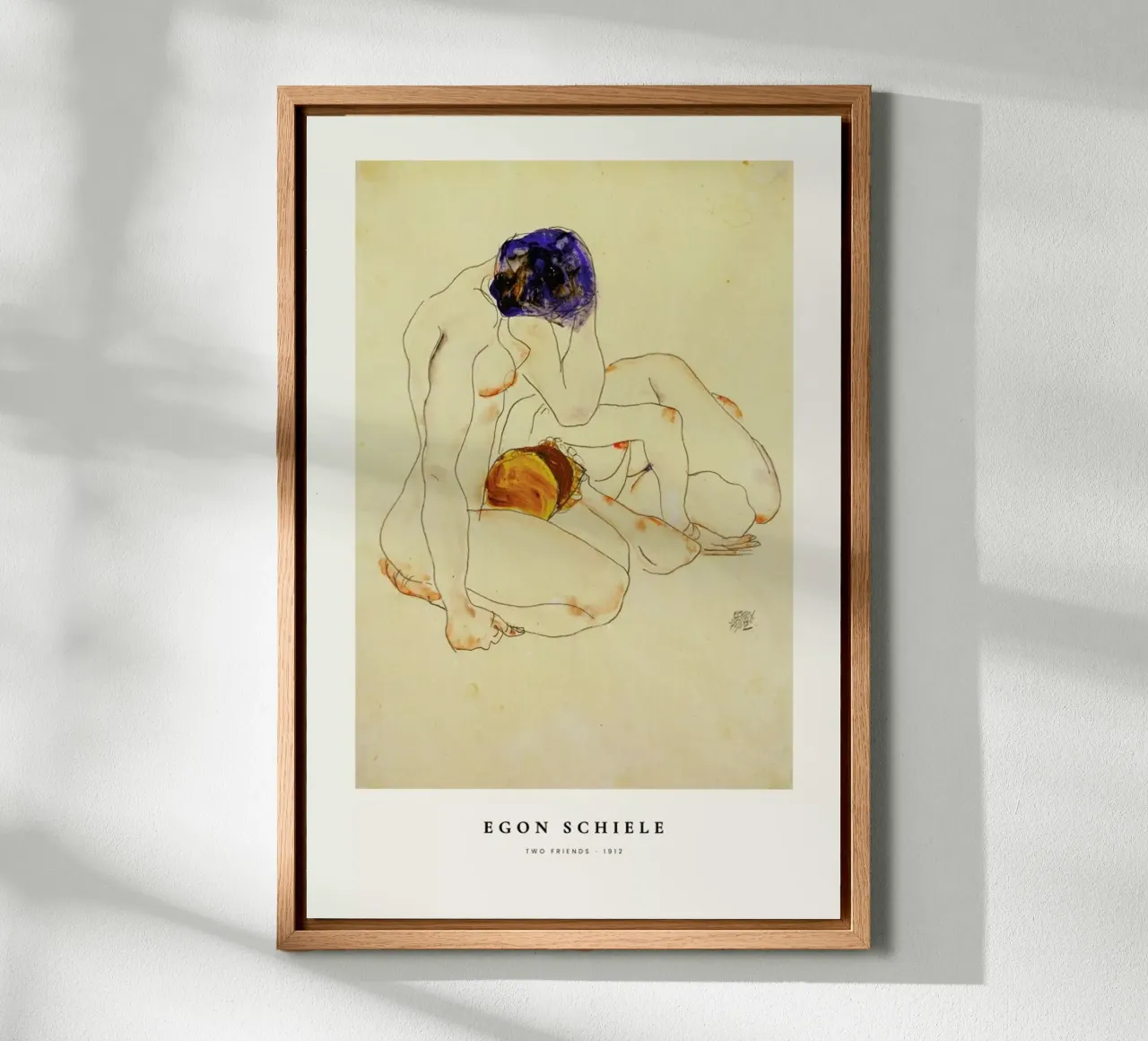Schiele - Two Friends canvas by ARTOTHEK