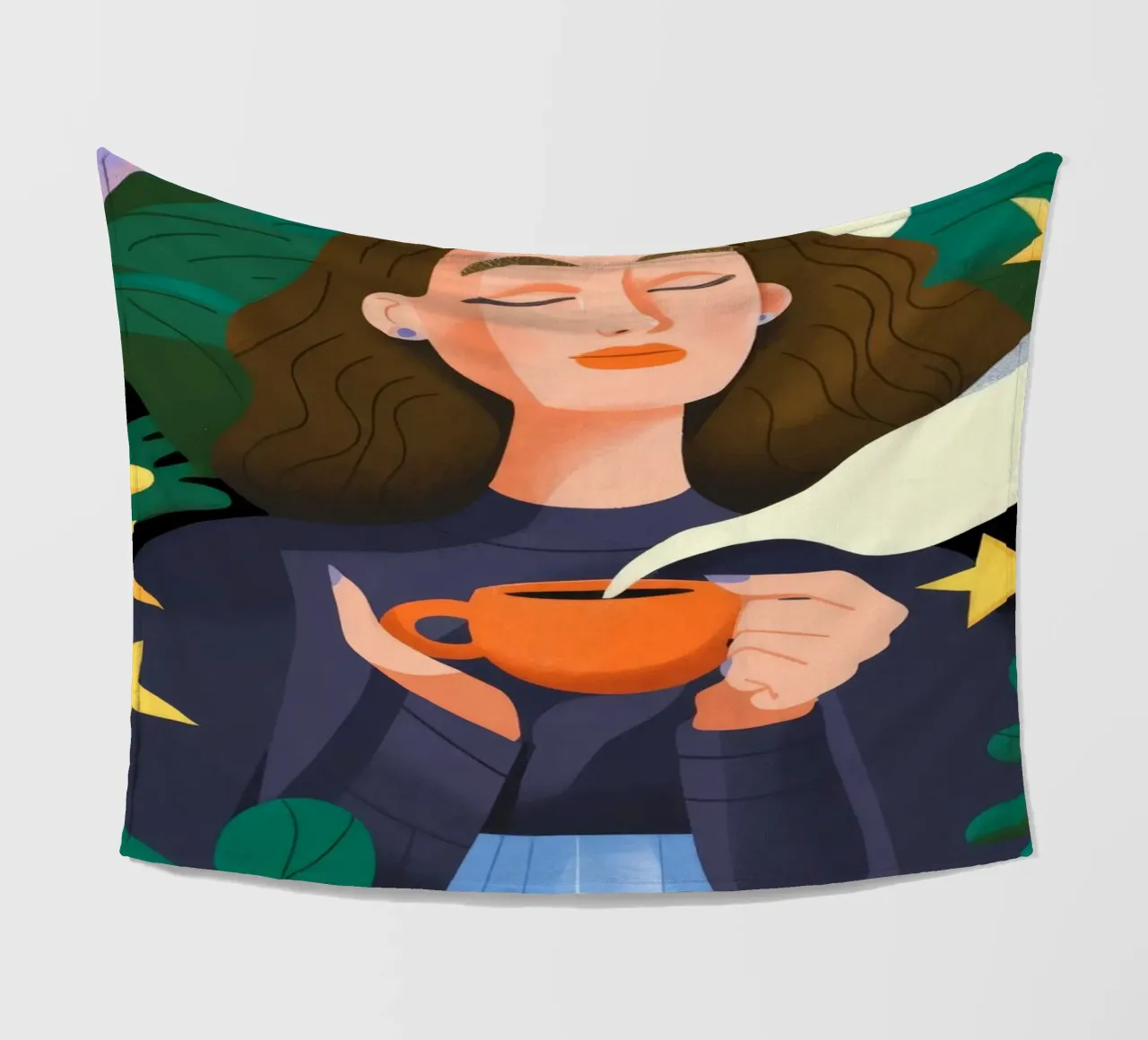 Whimsical Tea Time fleece blanket by Fine Sanctuary