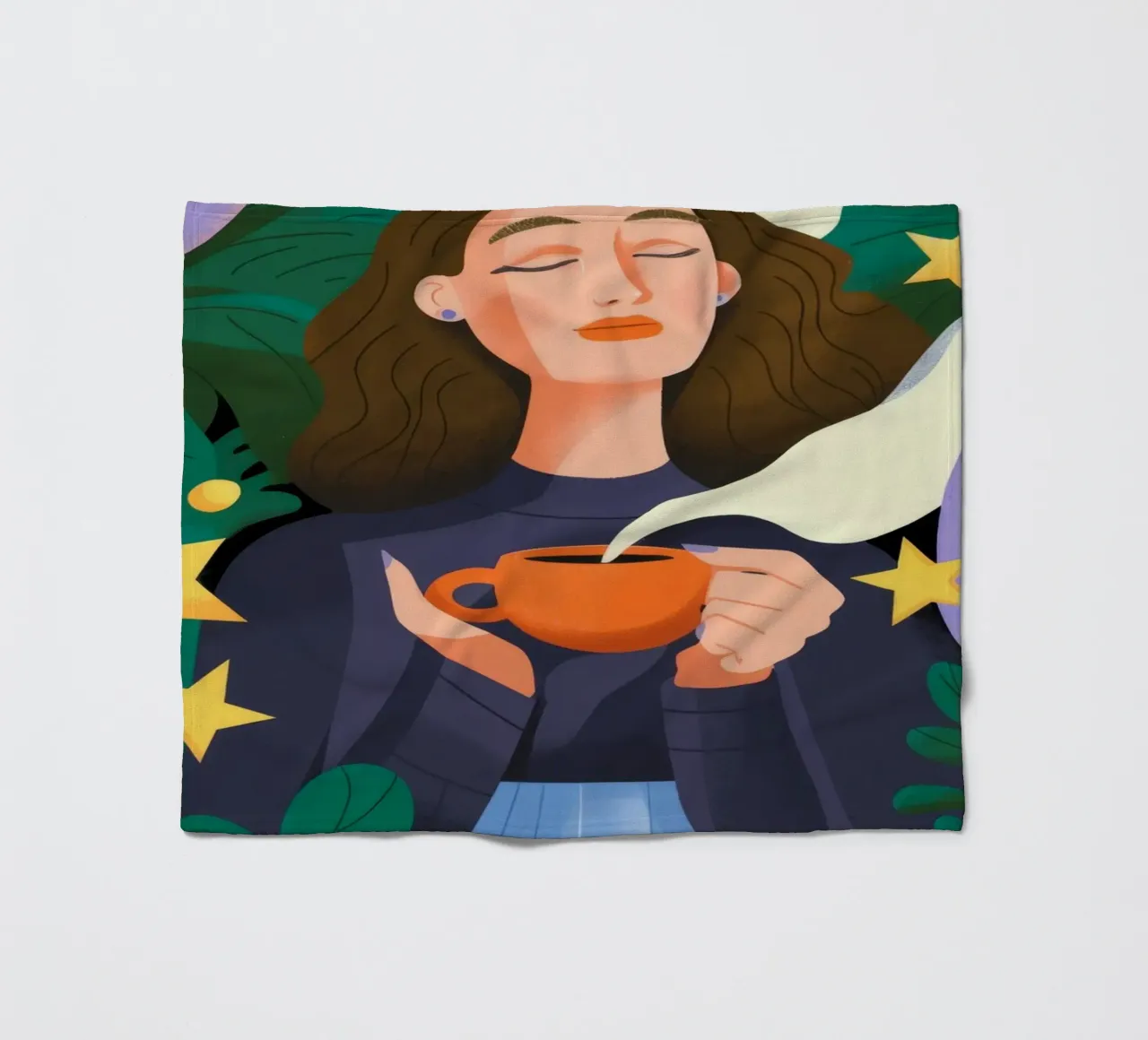 Whimsical Tea Time fleece blanket by Fine Sanctuary