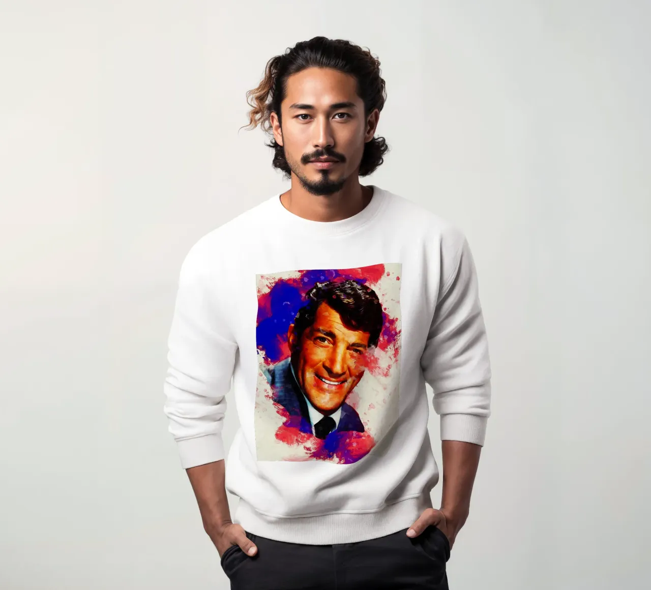 Macchia di ritratto Dean Martin felpa da Gunawan Rb
