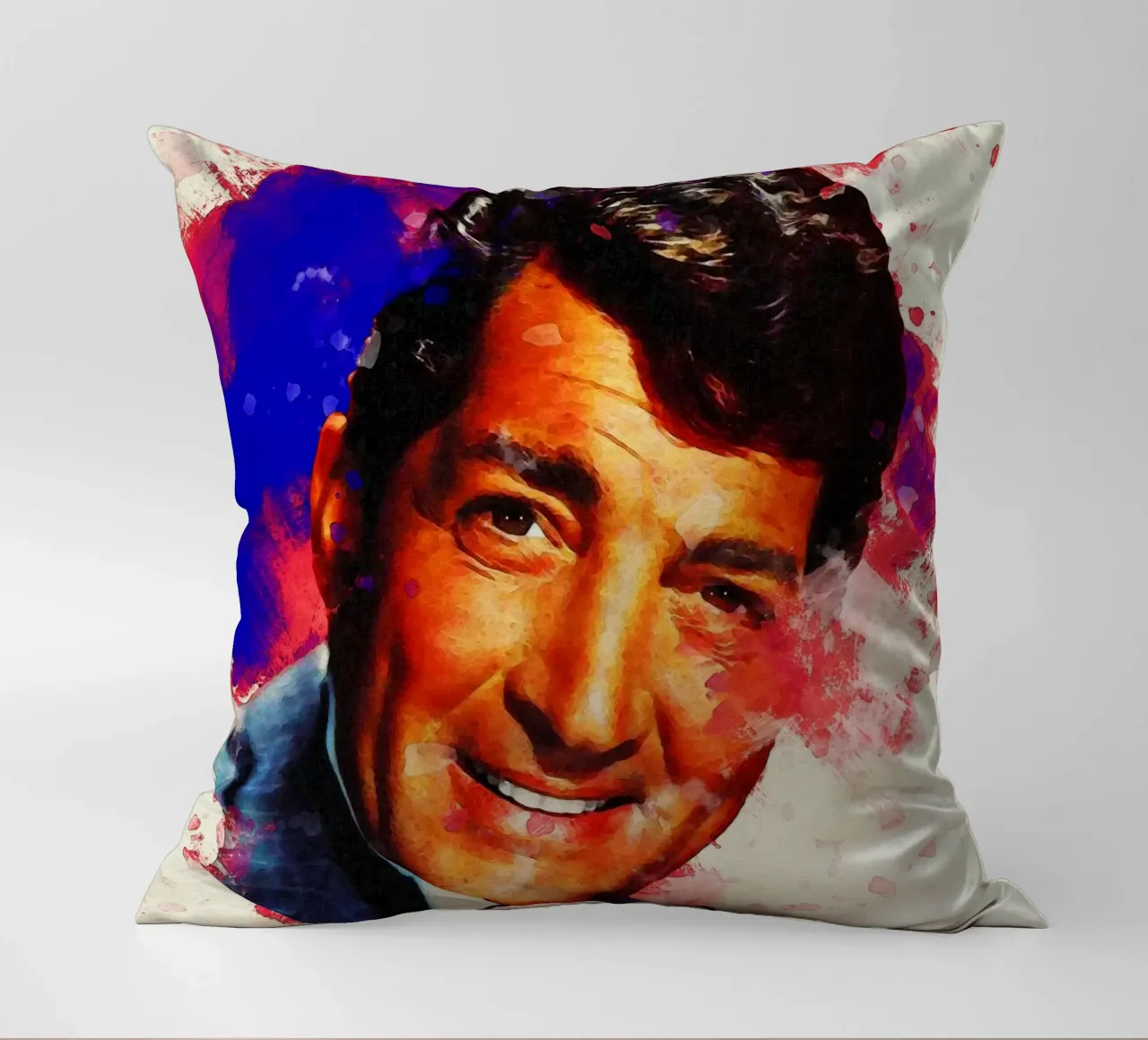 Macchia di ritratto Dean Martin cuscino da Gunawan Rb