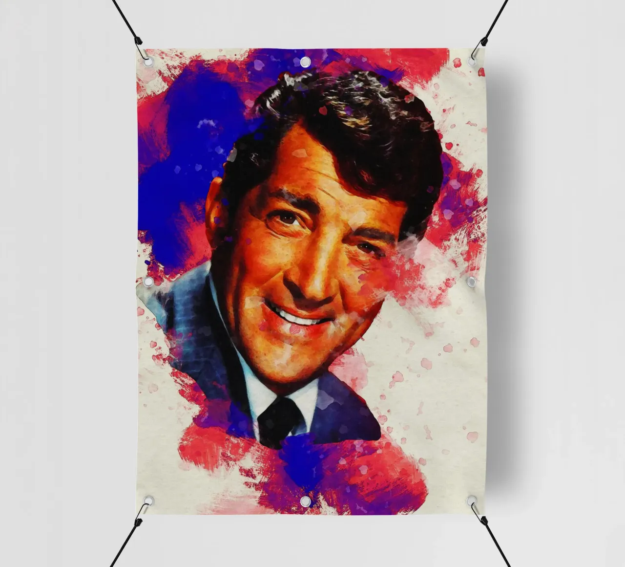 Macchia di ritratto Dean Martin telo in pvc da Gunawan Rb