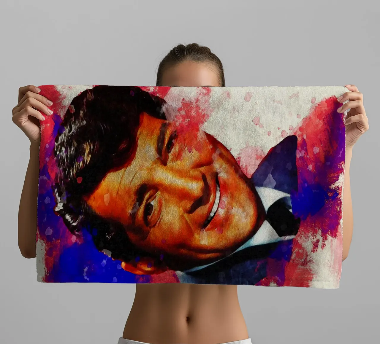 Macchia di ritratto Dean Martin asciugamano da bagno da Gunawan Rb