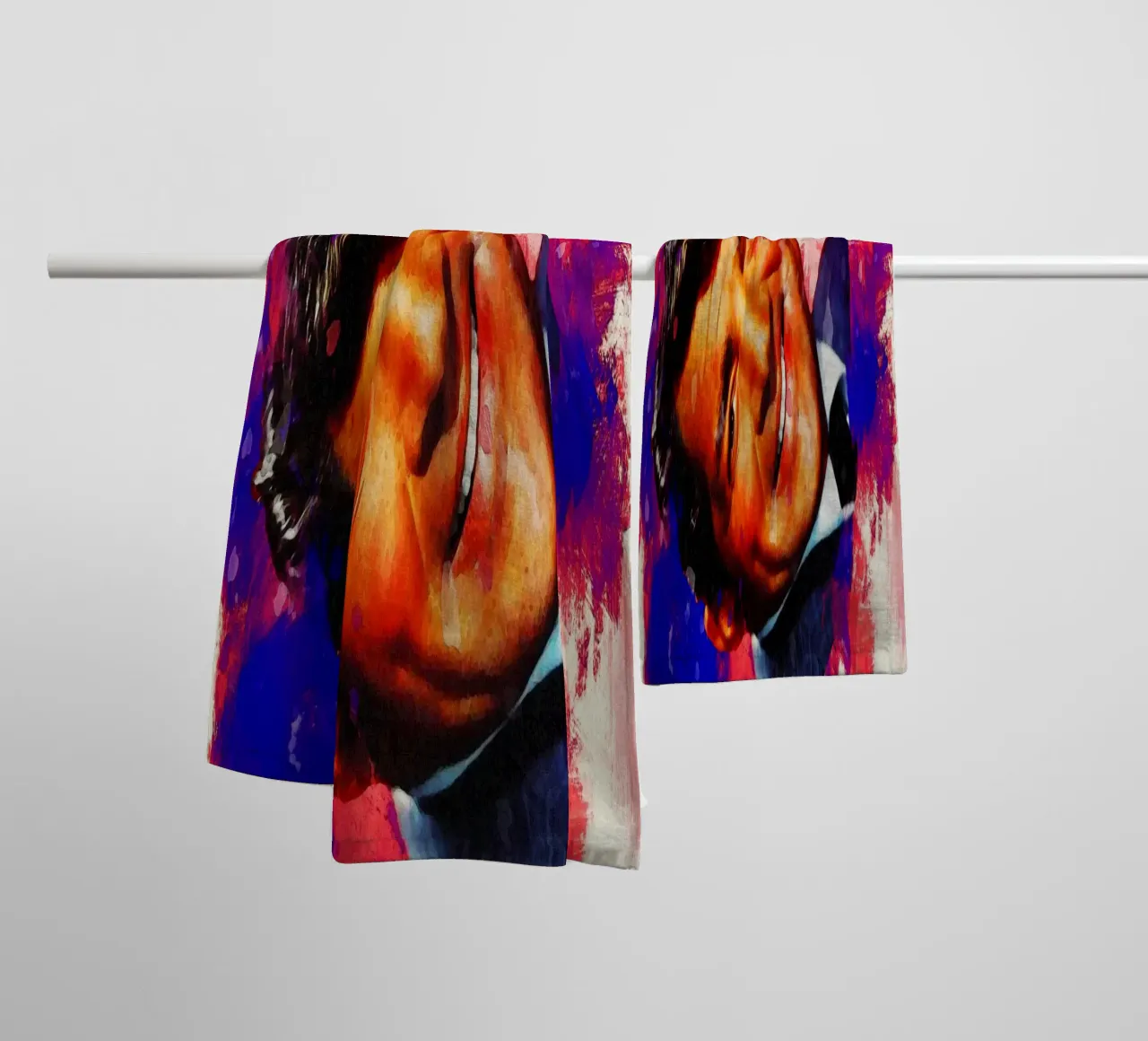 Macchia di ritratto Dean Martin asciugamano da bagno da Gunawan Rb