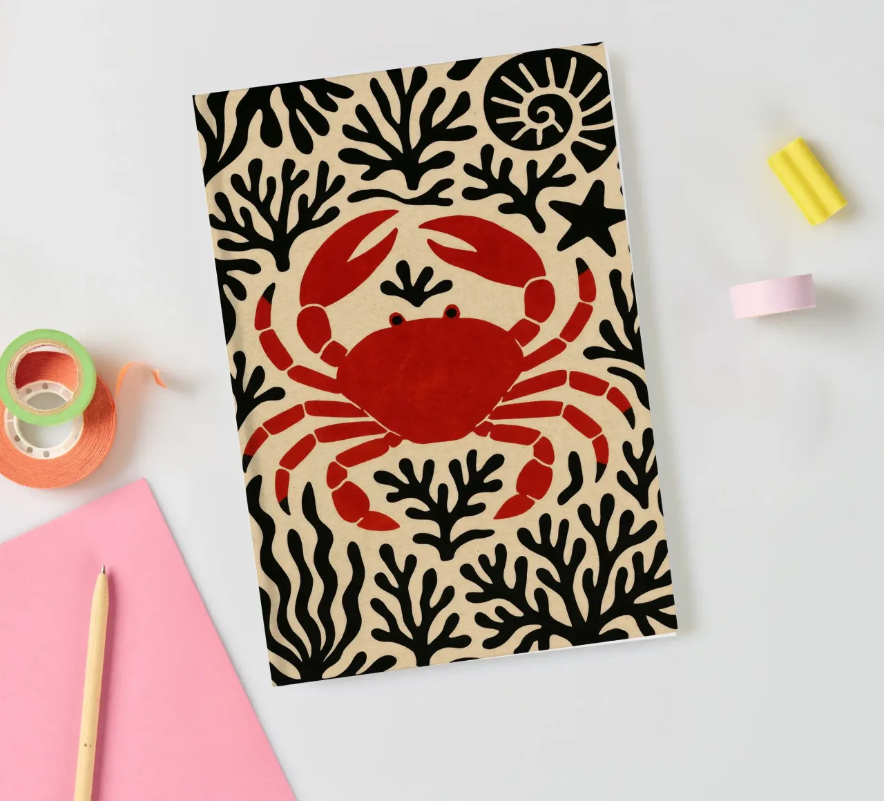 Crab And Corals notebook by treechild