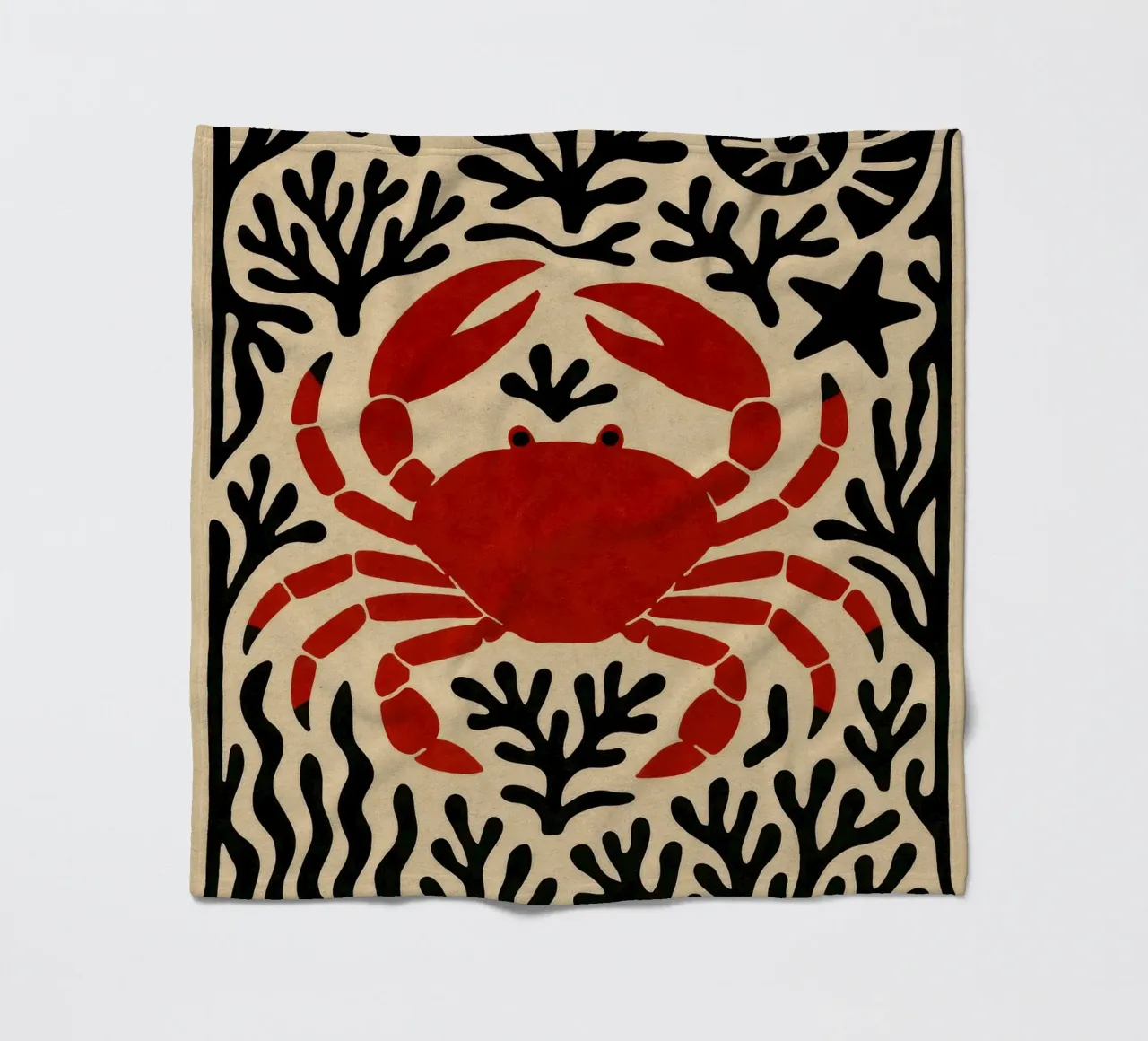 Crab And Corals coperta in pile da treechild