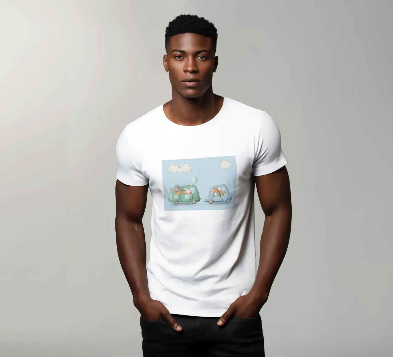 Safari Friends on the Go t-shirt by Doodle Dreams Art