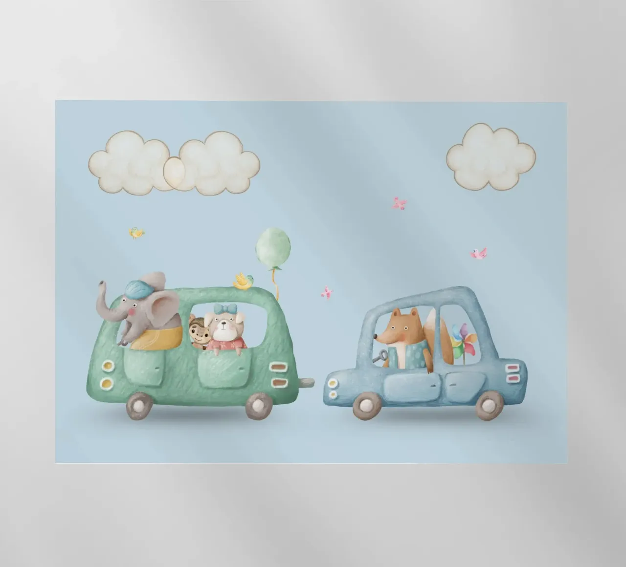 Amici di Safari in movimento pellicola backlit da Doodle Dreams Art
