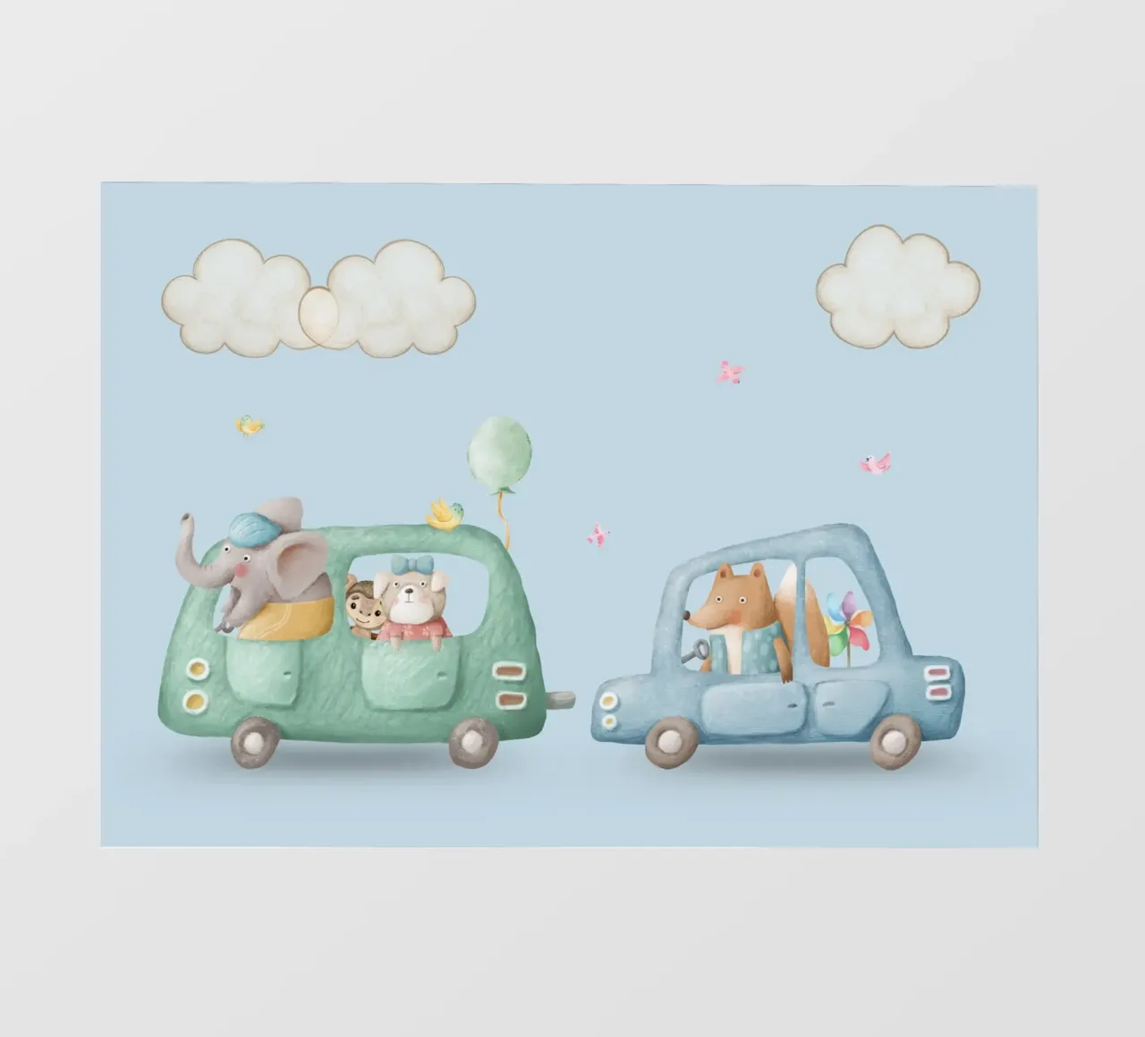 Amici di Safari in movimento pellicola backlit da Doodle Dreams Art