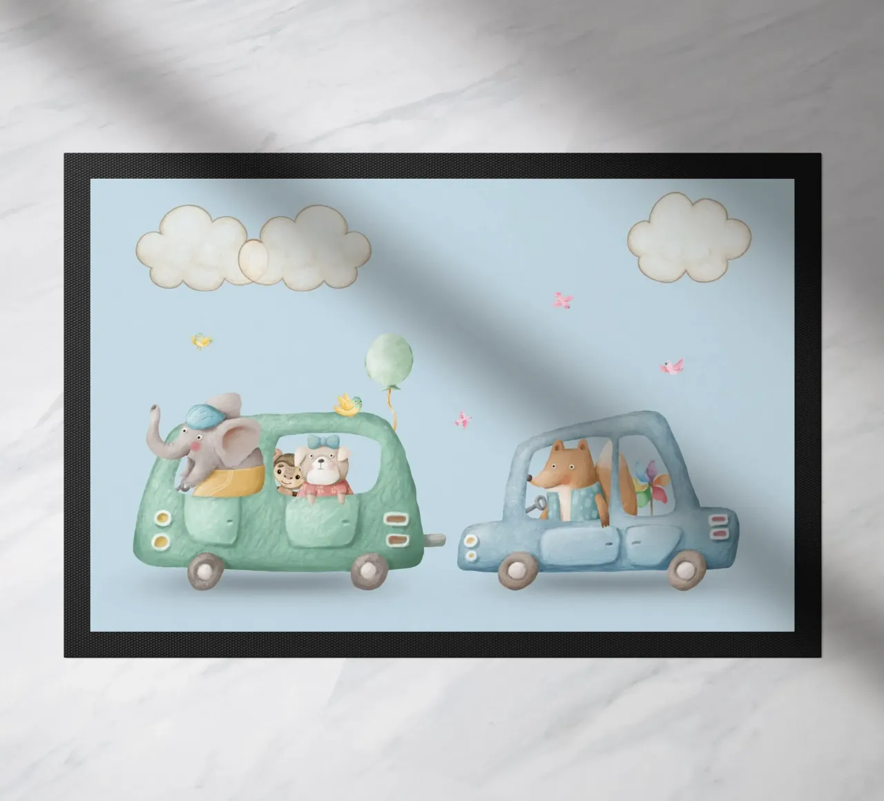 Amici di Safari in movimento zerbino da Doodle Dreams Art