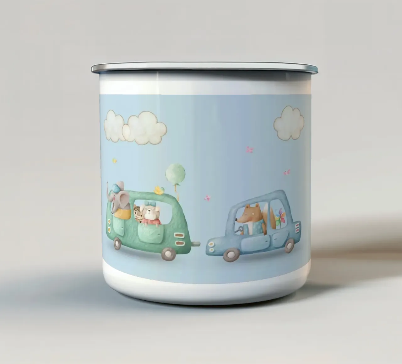 Amici di Safari in movimento tazza in smalto da Doodle Dreams Art