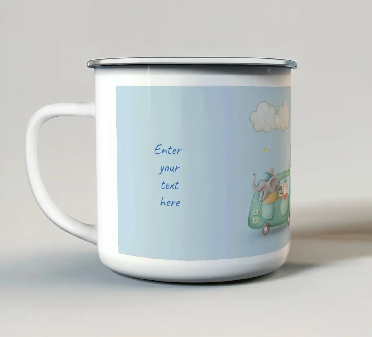 Amici di Safari in movimento tazza in smalto da Doodle Dreams Art