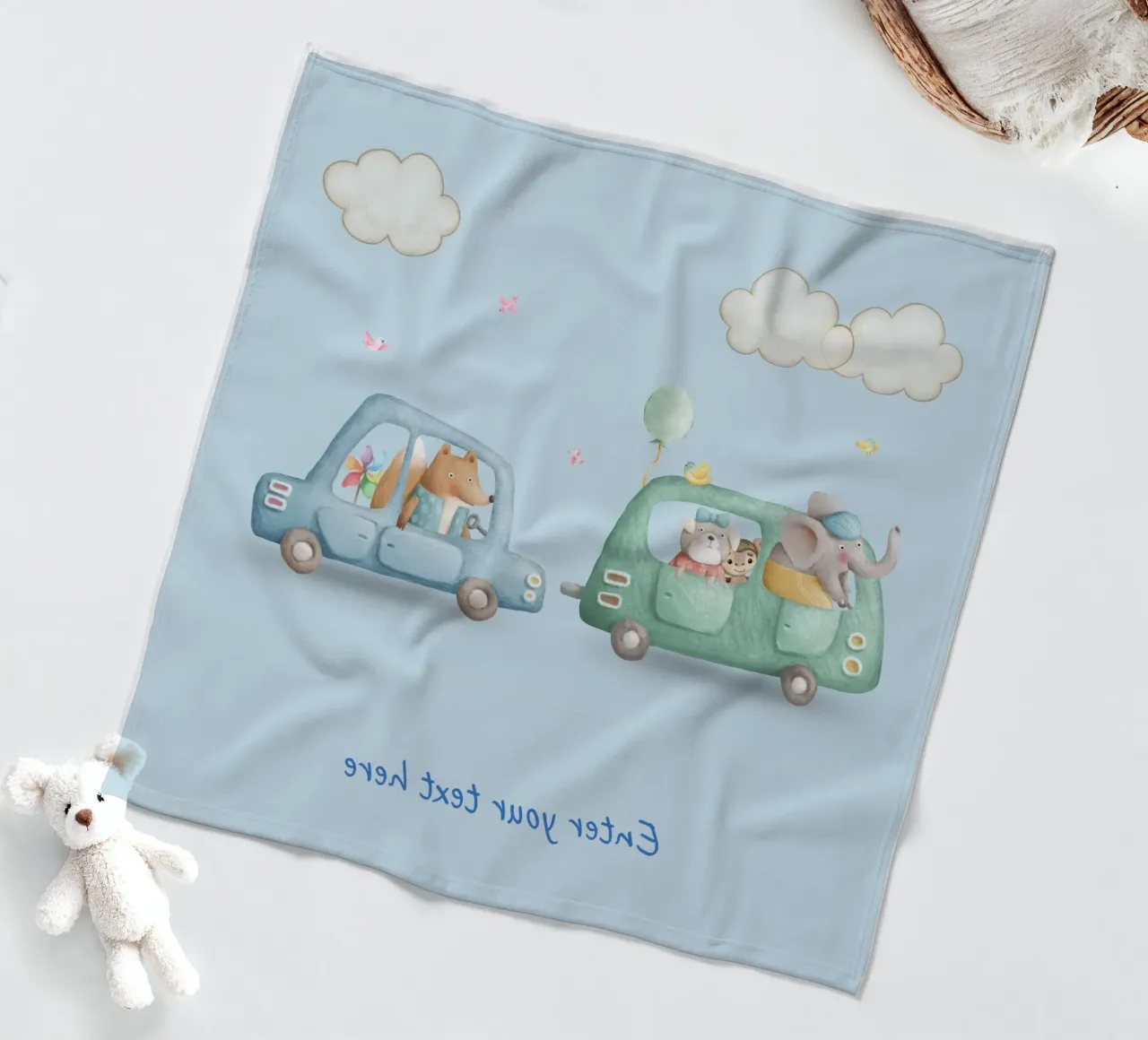 Safari Friends on the Go fleece blanket by Doodle Dreams Art